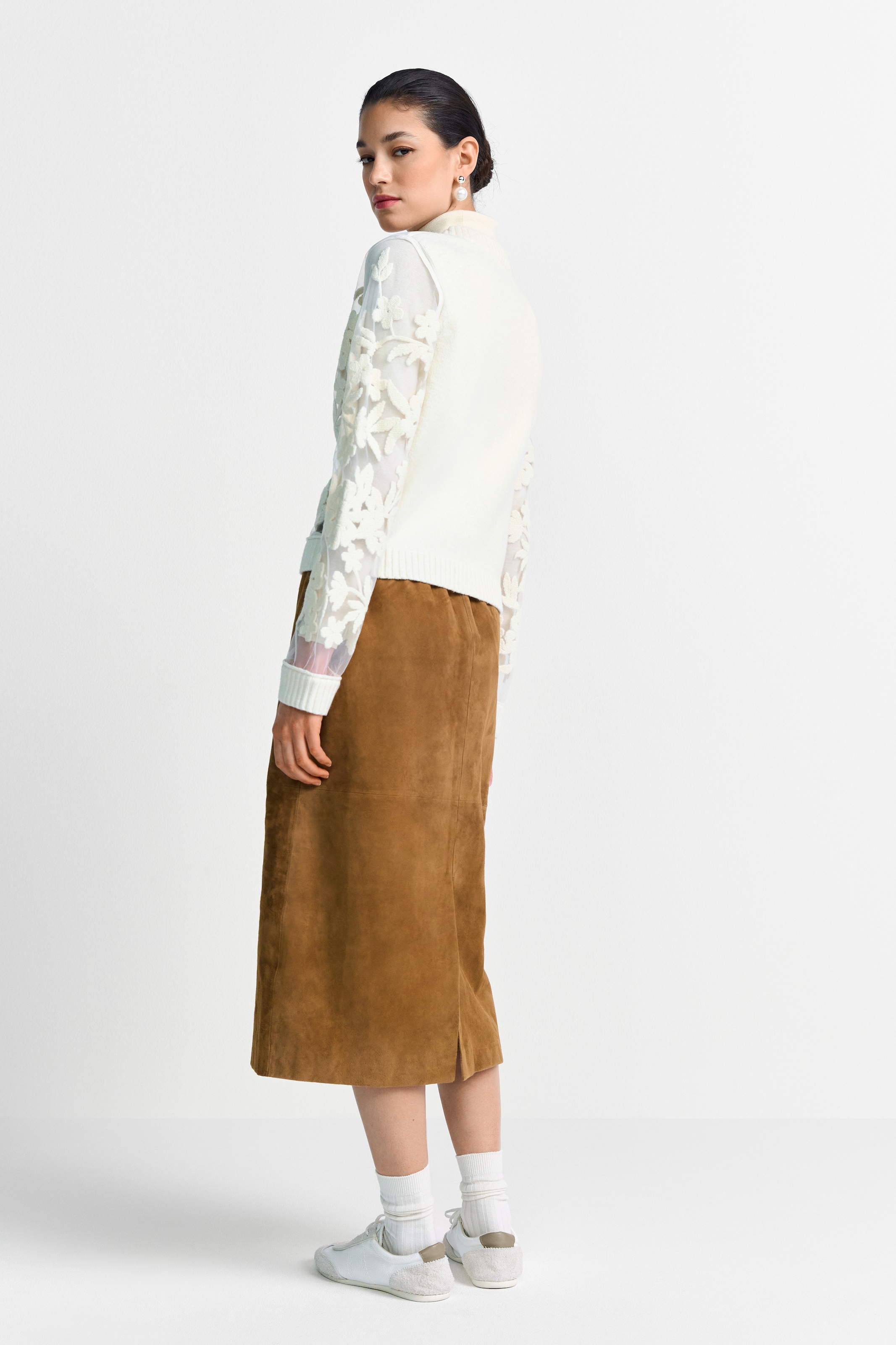 RICHROYAL Cardigan mit Mesh Embro