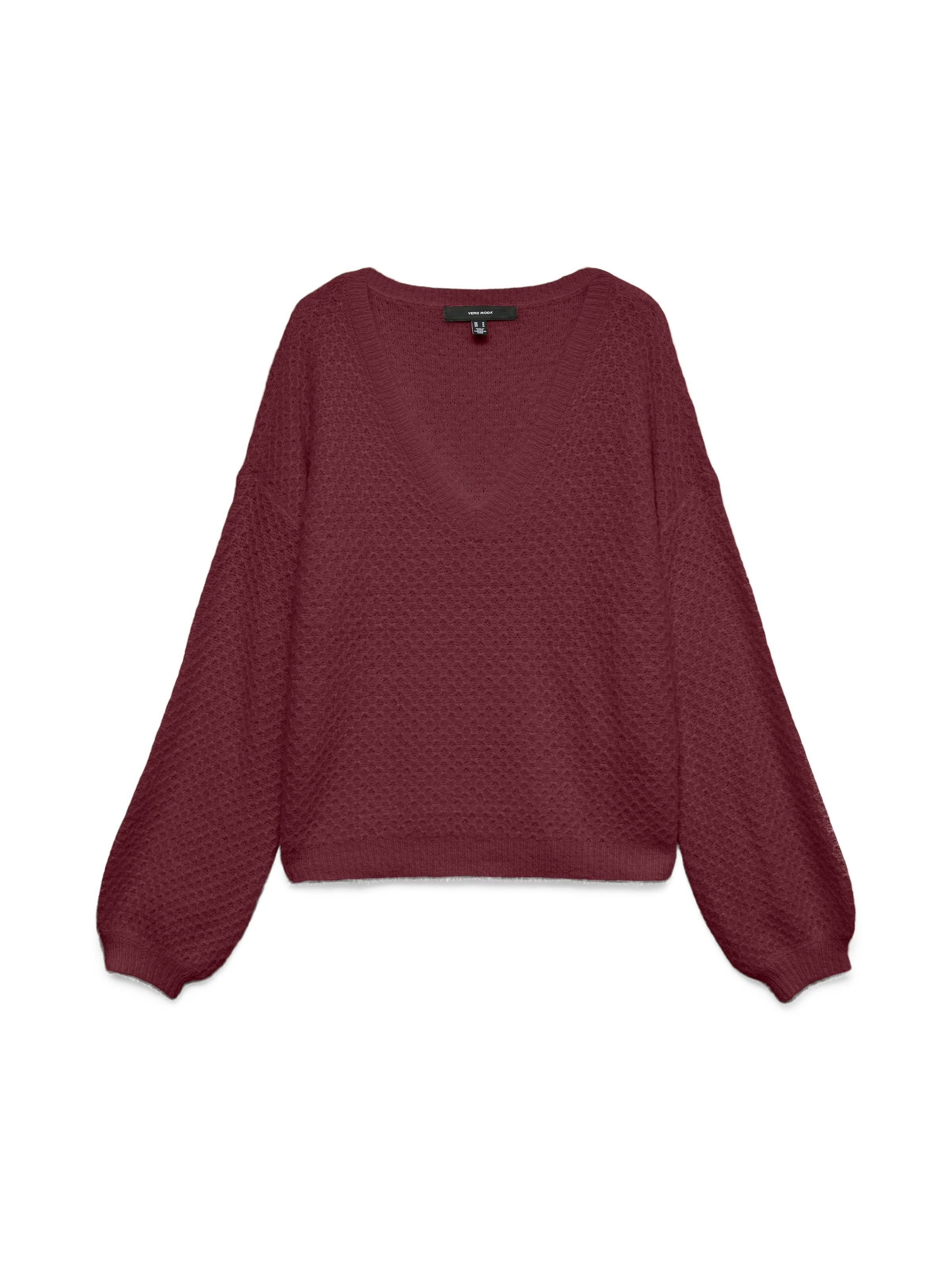 Image of Vero Moda Strickpullover "VMPUFF LS V-NECK PULLOVER BOO" Materialmix