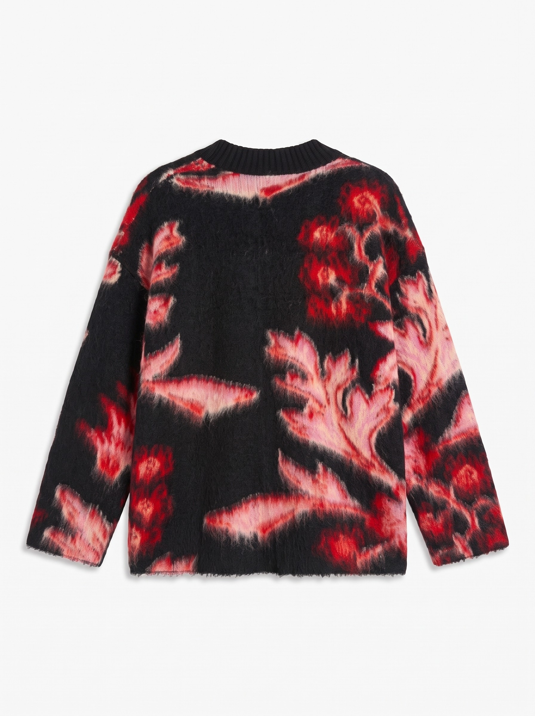 TOPSHOP Pull col V »TSDIJA BRUSHED FLOWER JUMPER KNIT« Materialmix, bedruckt