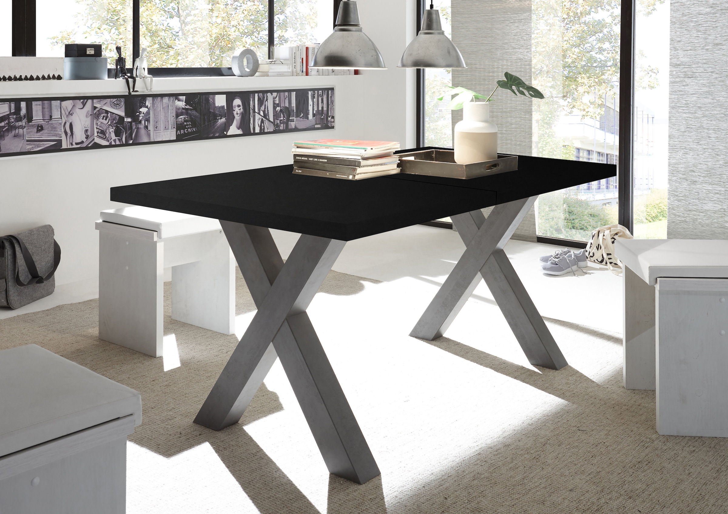 Mäusbacher Esstisch »Mister« mit Auszug (160-210 cm), Gestell in X-Form