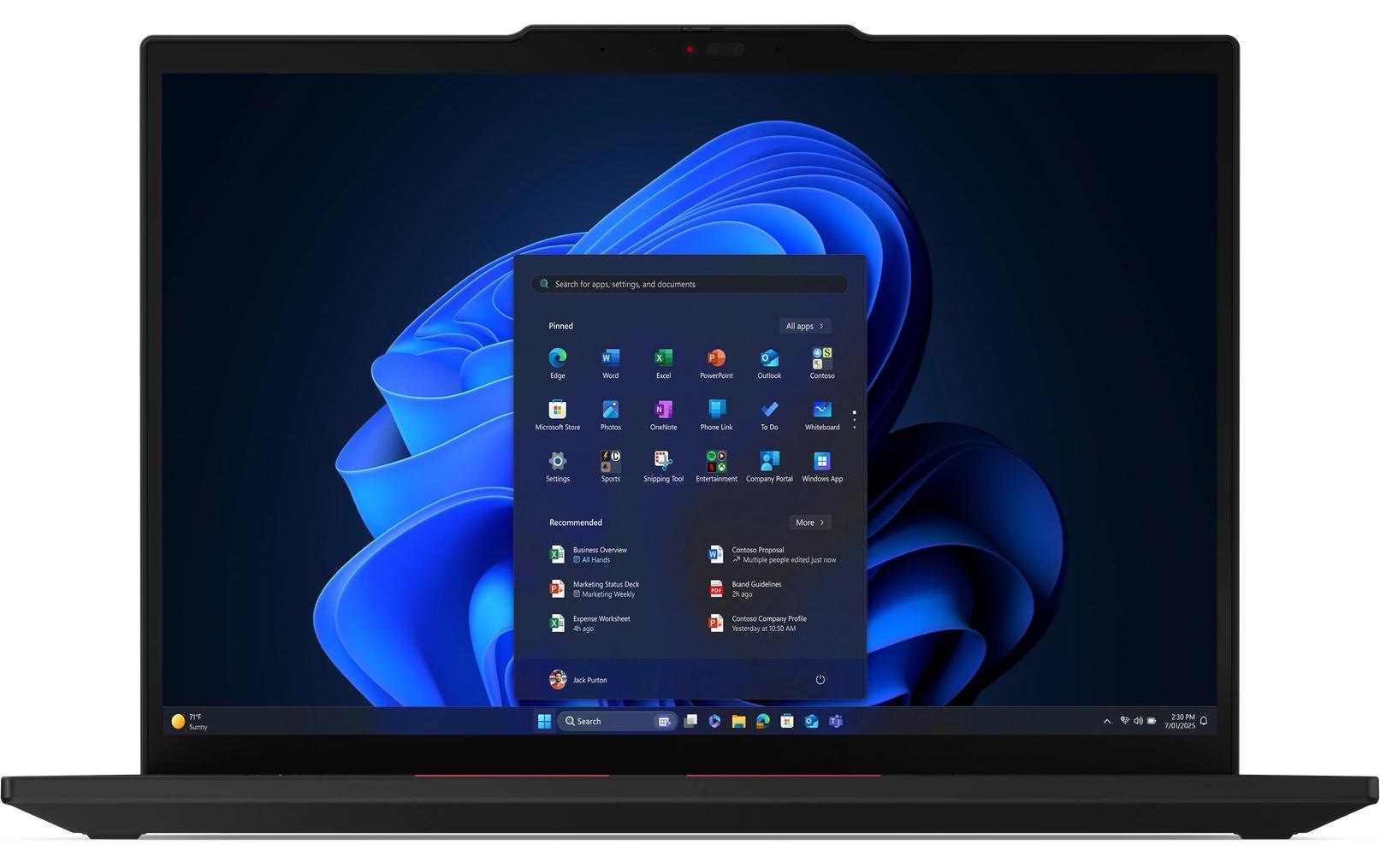 Lenovo Ordinateur portable professionnel »ThinkPad T14 Gen 6 (Intel)« / 14 ″ Intel Core Ultra 7 1.000 Go SSD Integrierte NPU (Neural Processing Unit)