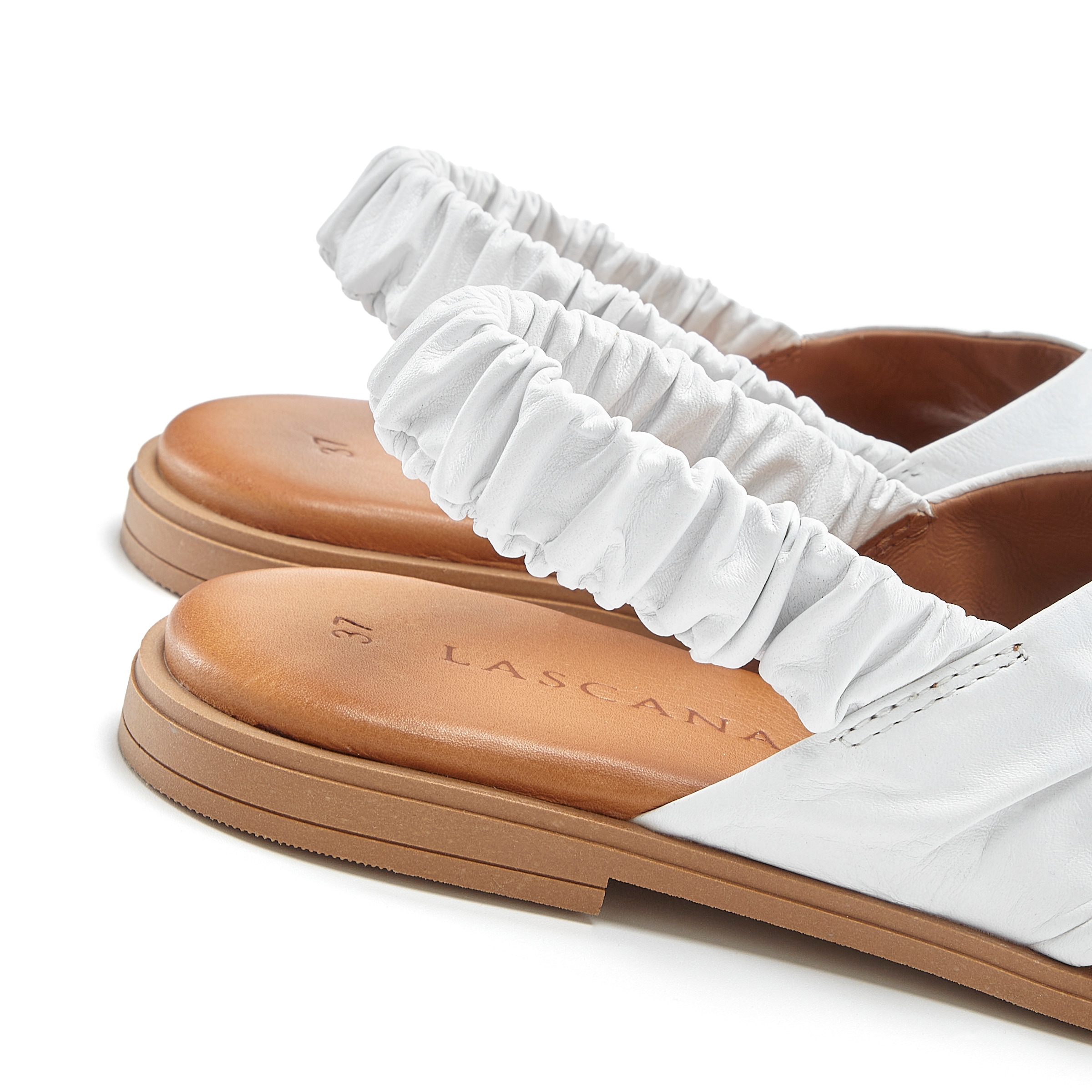 Vivance Sandale »Sandalette, Sommerschuh, offener Schuh, Pantolette«, aus Leder mit elastischen Riemchen
