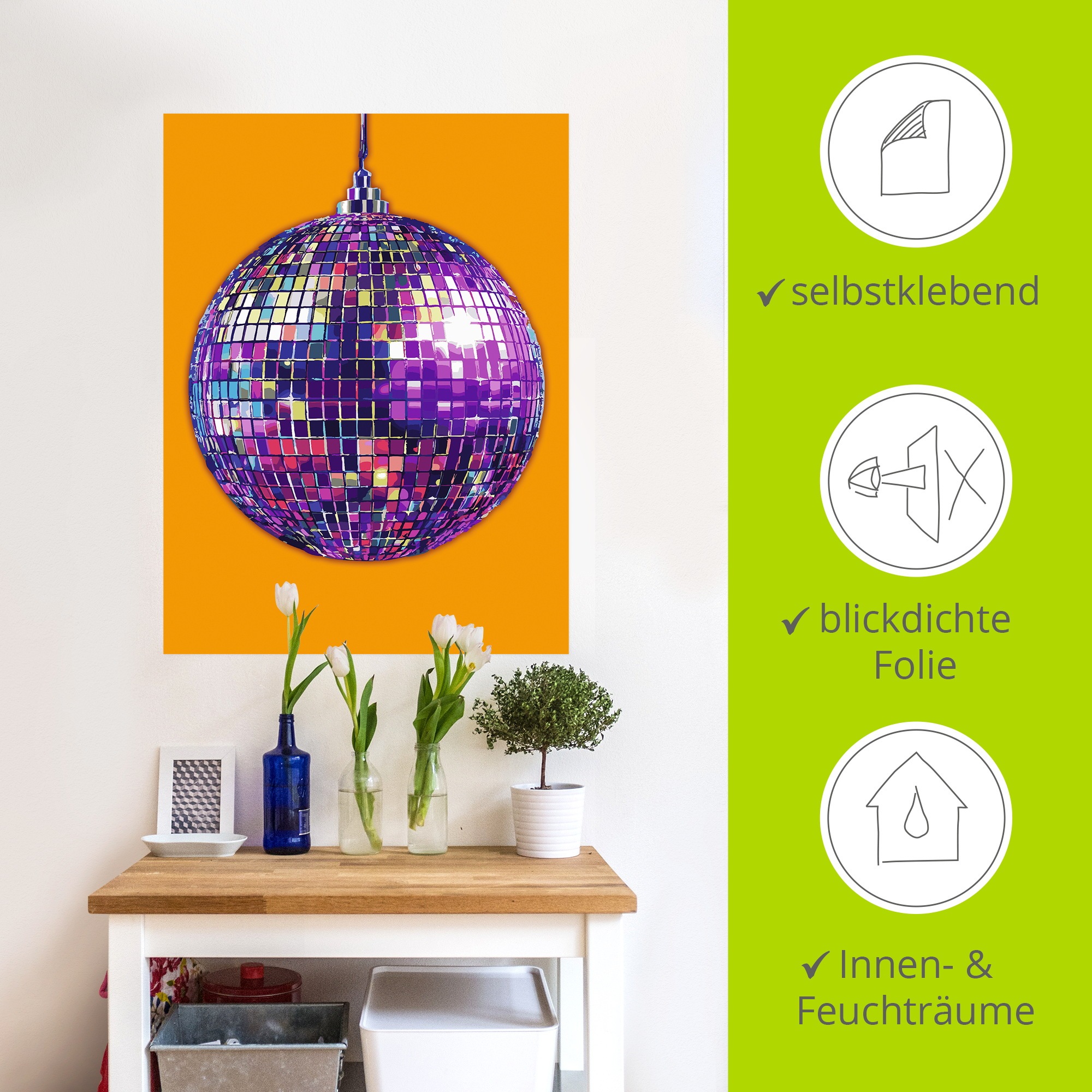 Artland Wandbild »Discokugel« 1 Stk. tlg. als Alubild, Leinwandbild, Poster, Wandaufkleber in verschied. Grössen
