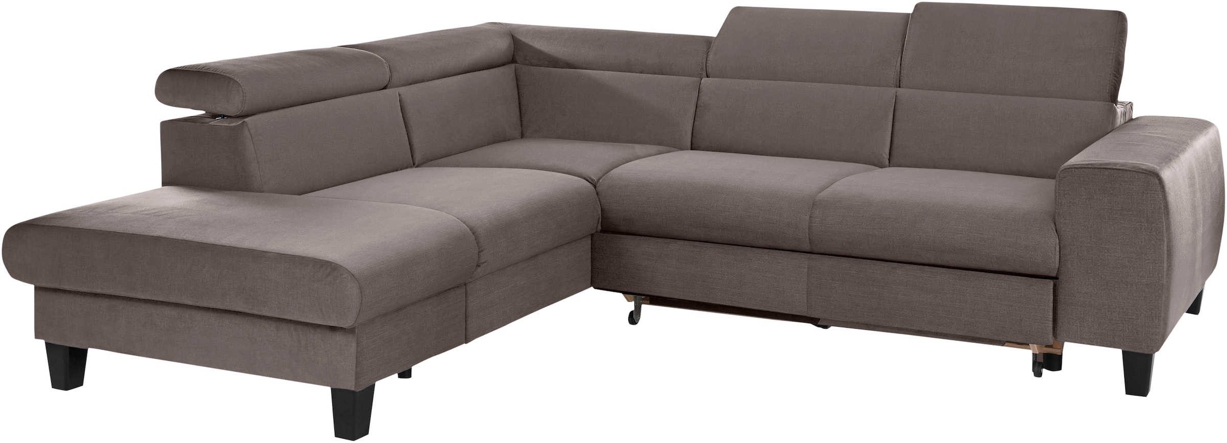 COTTA Ecksofa »Morven L-Form mit Kopfteilverstellung«, wahlweise mit Bettfunktion, Bettkasten & Wireless-Charger