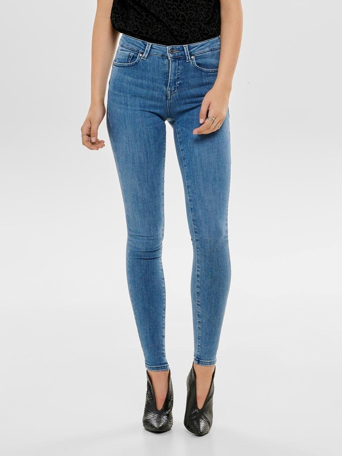 Image of ONLY Skinny-fit-Jeans "ONLPOWER – Skinny-Jeans mit Push-up-Effekt und High Waist" skinny fit, modisch, Denim, Baumwollmischung