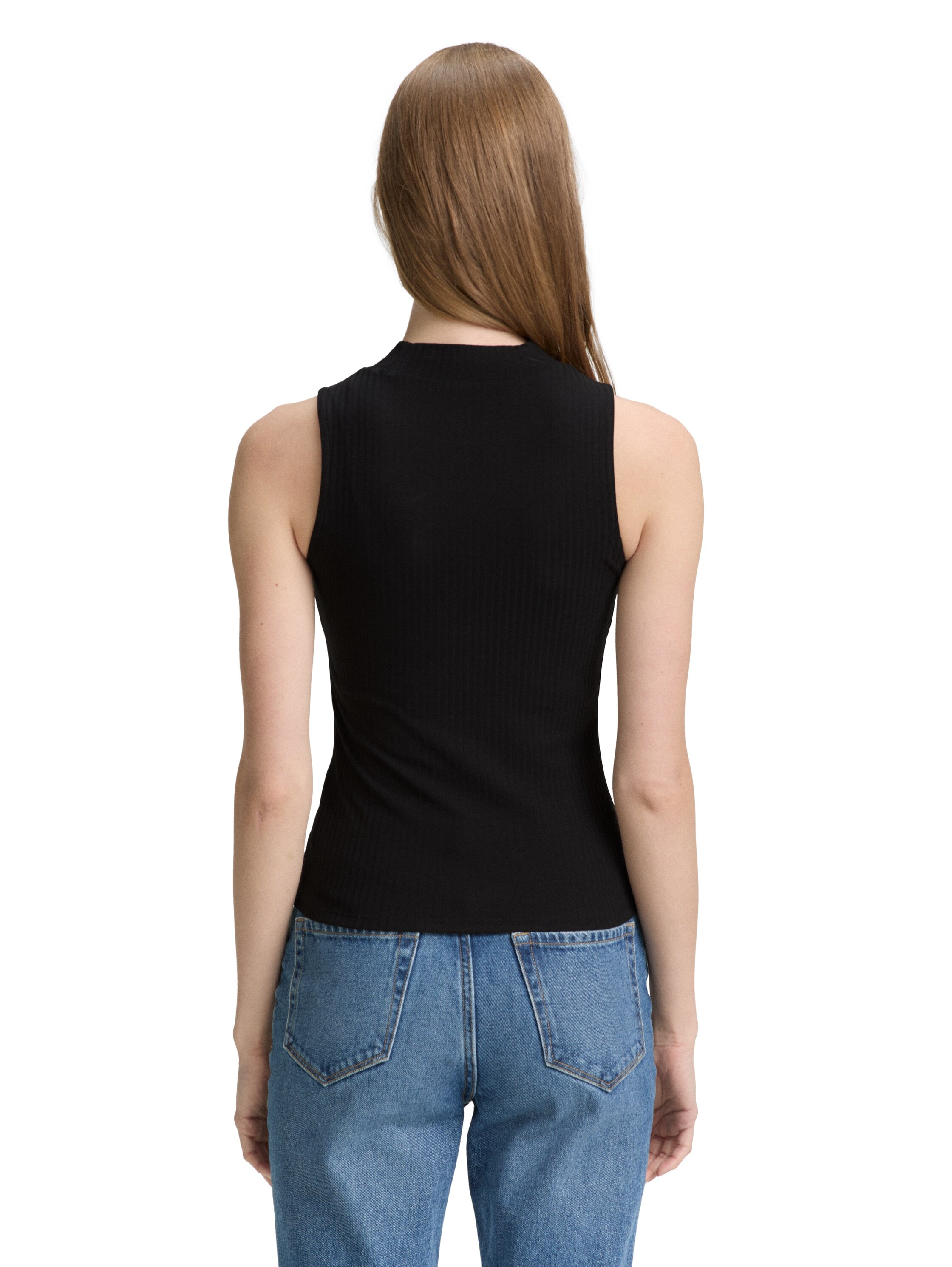 TOM TAILOR Denim T-Shirt, mit Rippstruktur