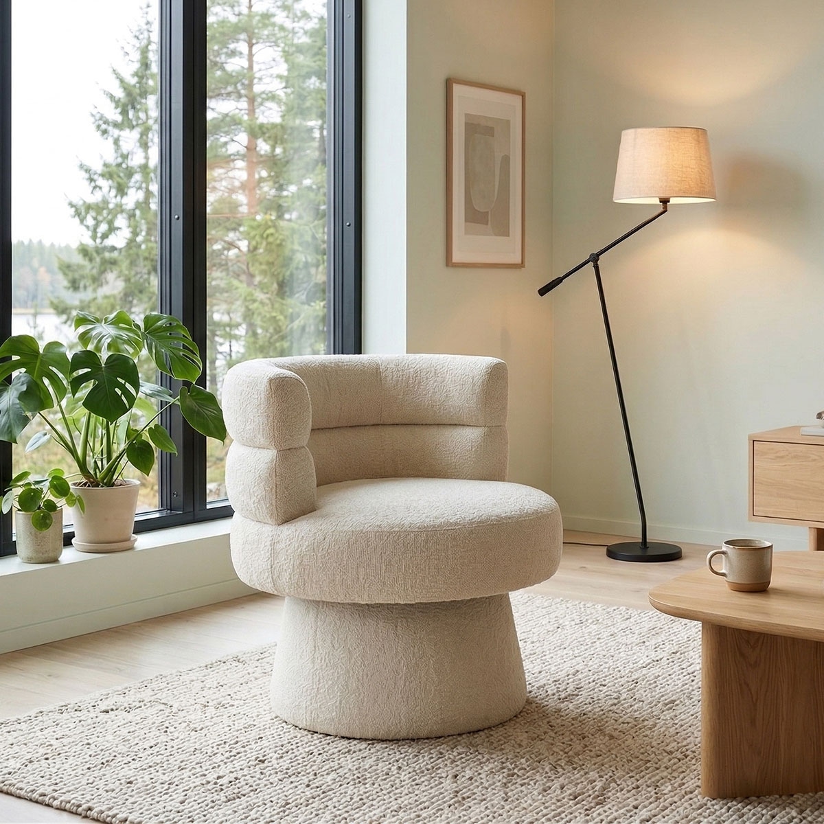 Jahnke Drehstuhl "STUDIO TWIST" () Sessel, Drehstuhl, 360 drehbar, Boucle-Stoff, bis 120 kg belastbar