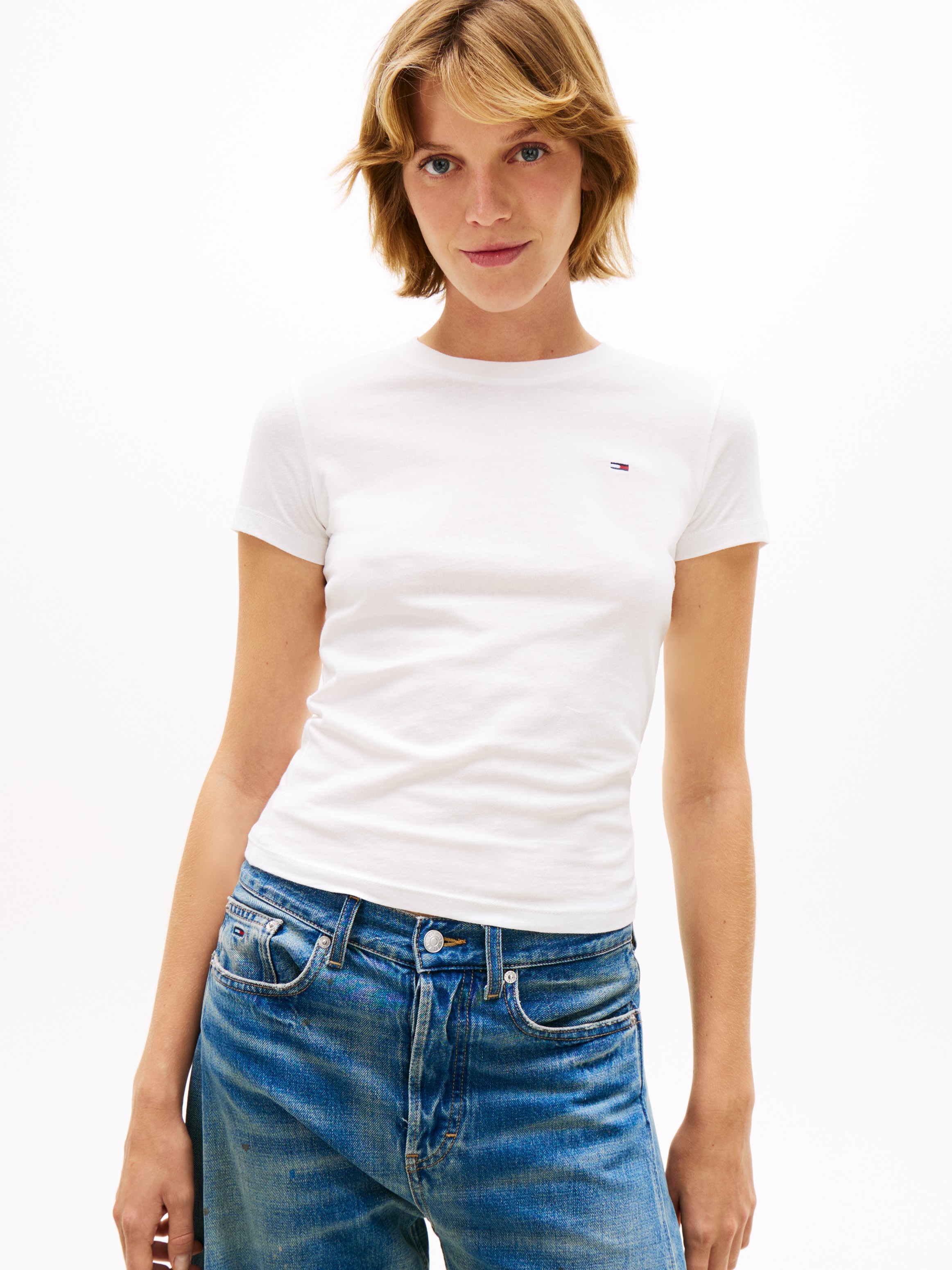 Tommy Jeans Kurzarmshirt »TJW 3PACK C-NECK TEE« Packung, 3er-Pack, 3 Stk. Slim, unifarbenes Design