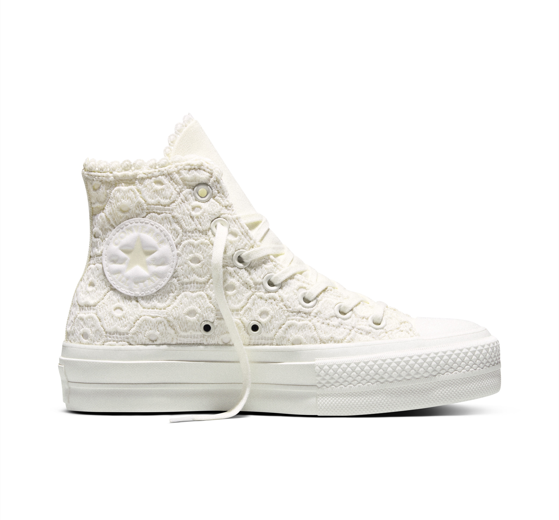 Image of Converse Sneaker "CHUCK TAYLOR ALL STAR LIFT PLATFORM CROCHET" für sportlichen Look im Alltag, mit Gummilaufsohle, sportlicher Stil