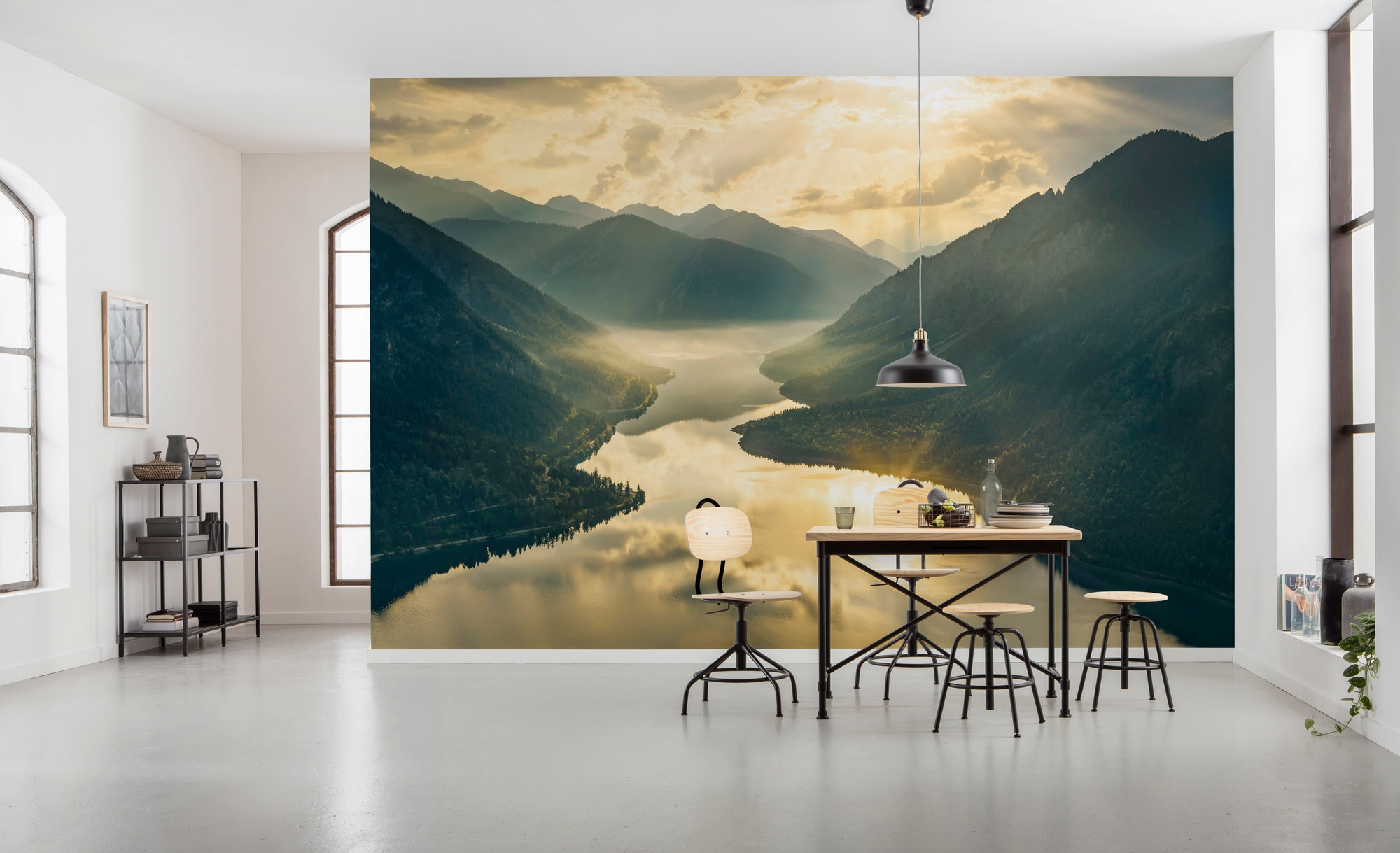 Komar Papier peint intissé »Digitaldruck Vlies -  Gold Mountains - Grösse 400 x 250 cm« imprimé Wohnzimmer, Schlafzimmer
