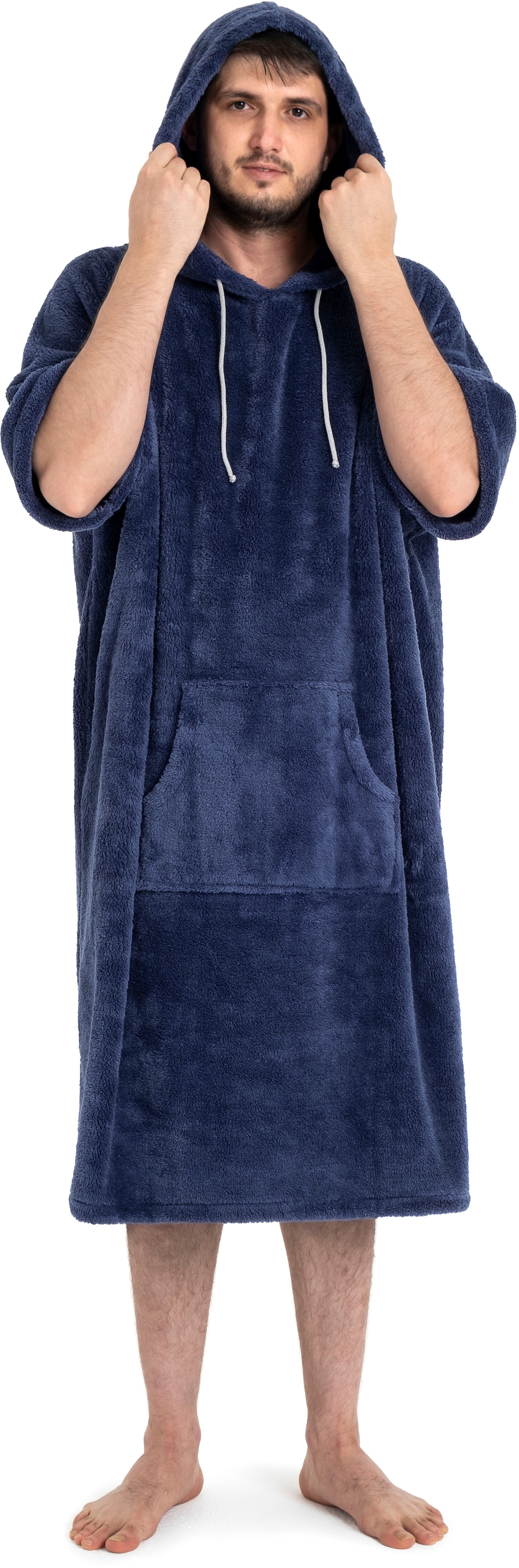 my home Badeponcho »Lillou, ideal für Sauna, Spa & im Urlaub«, (1 St.), weich und kuschelig, Fleece, Unisex, für Damen und Herren, Surfponcho