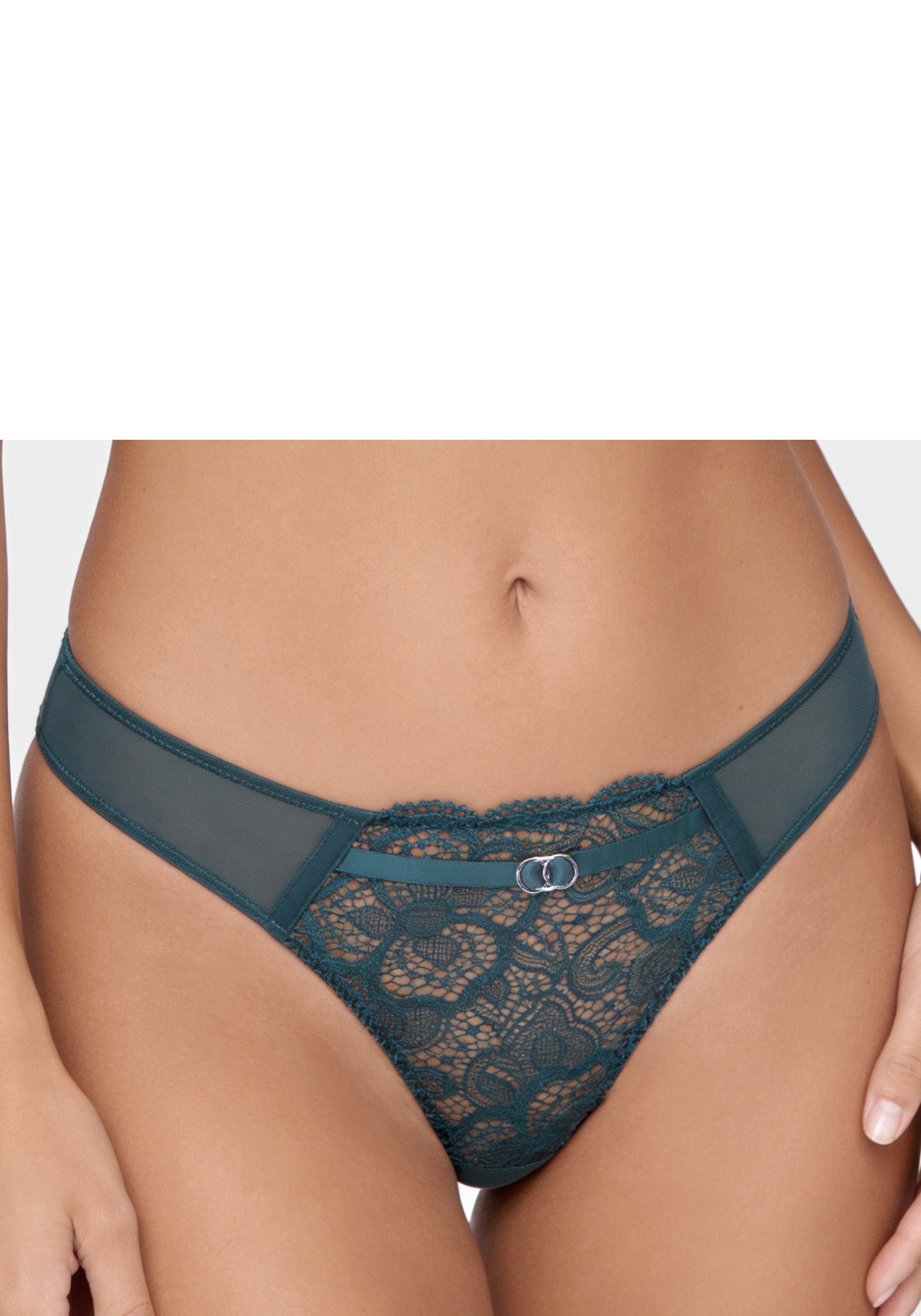 LASCANA String »Nikoletta« en dentelle florale et mesh fin à effet transparent