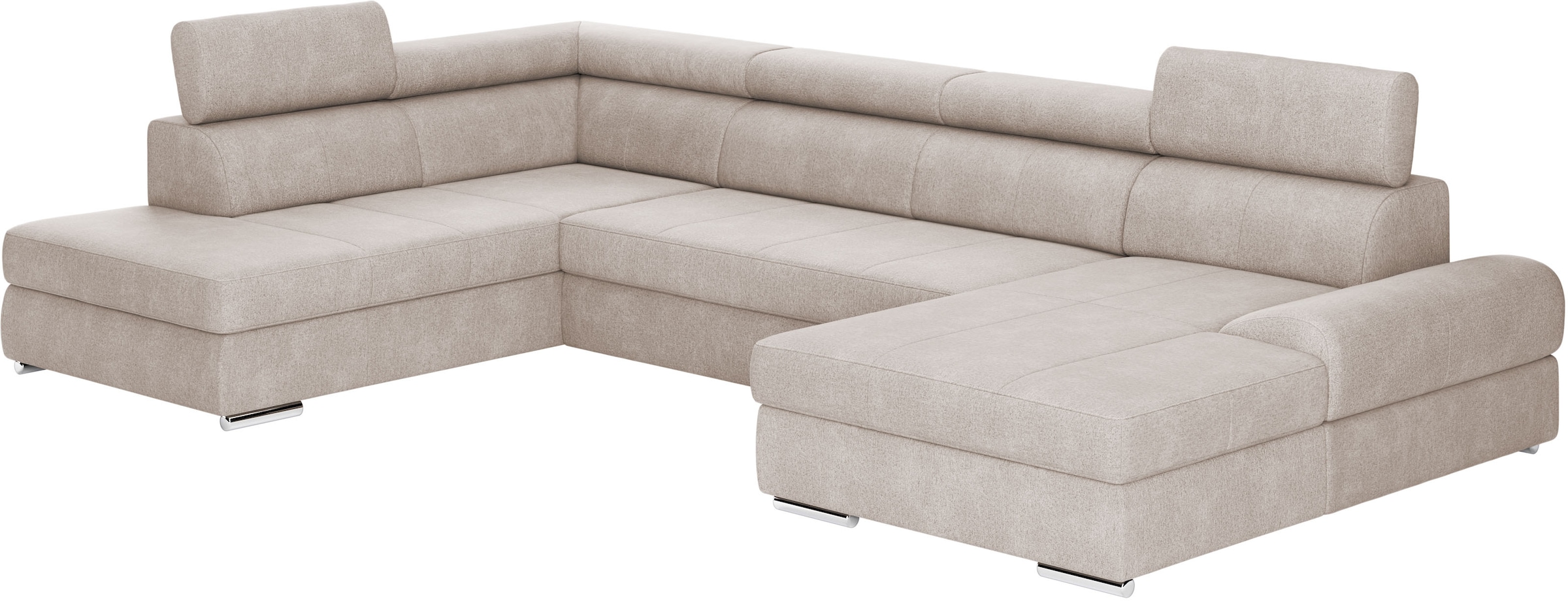 sit&more Wohnlandschaft »U-Form«, mit verstellbaren Kopfteilen, wahlweise mit Bettfunktion