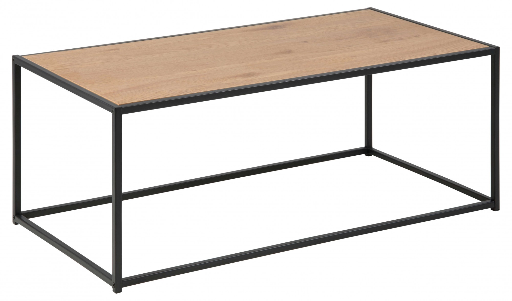 ACTONA GROUP Table basse »Seaford« Table basse, aspect chêne sauvage, structure en acier noir, L : 100 cm
