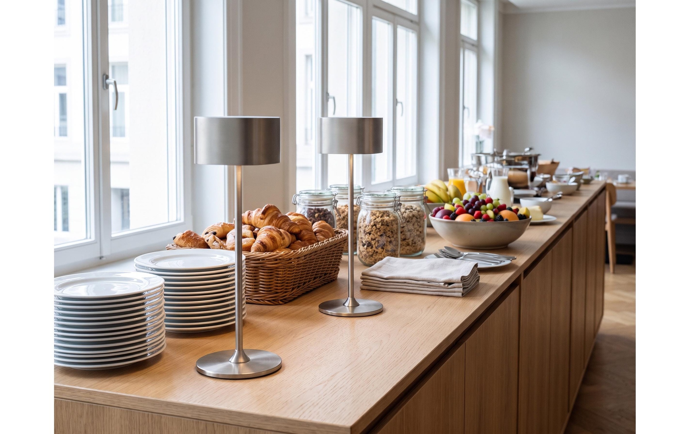 Cocon Lampe de table »Tischleuchte mit Ladestation Romantico, 3 Stück« Module LED blanc chaud