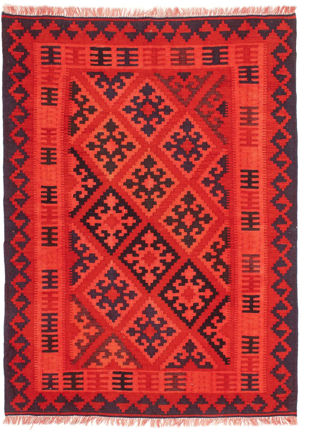 morgenland Wollteppich »Kelim - Oriental - 210 x 151 cm - rot«, rechteckig, Wohnzimmer, Einzelstück
