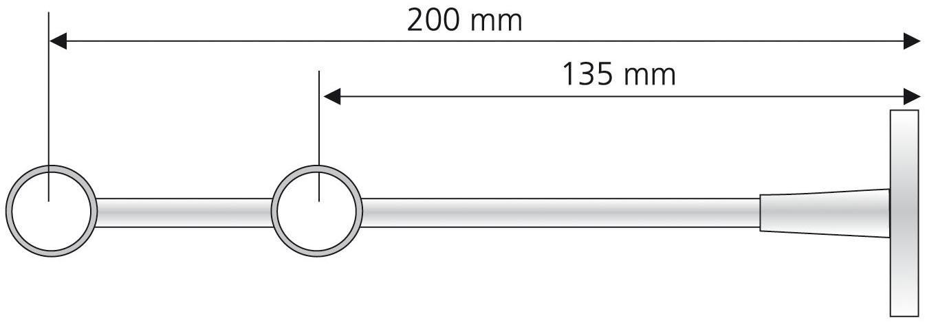 Liedeco Doppelträger für Gardinenstangen Ø 16 mm