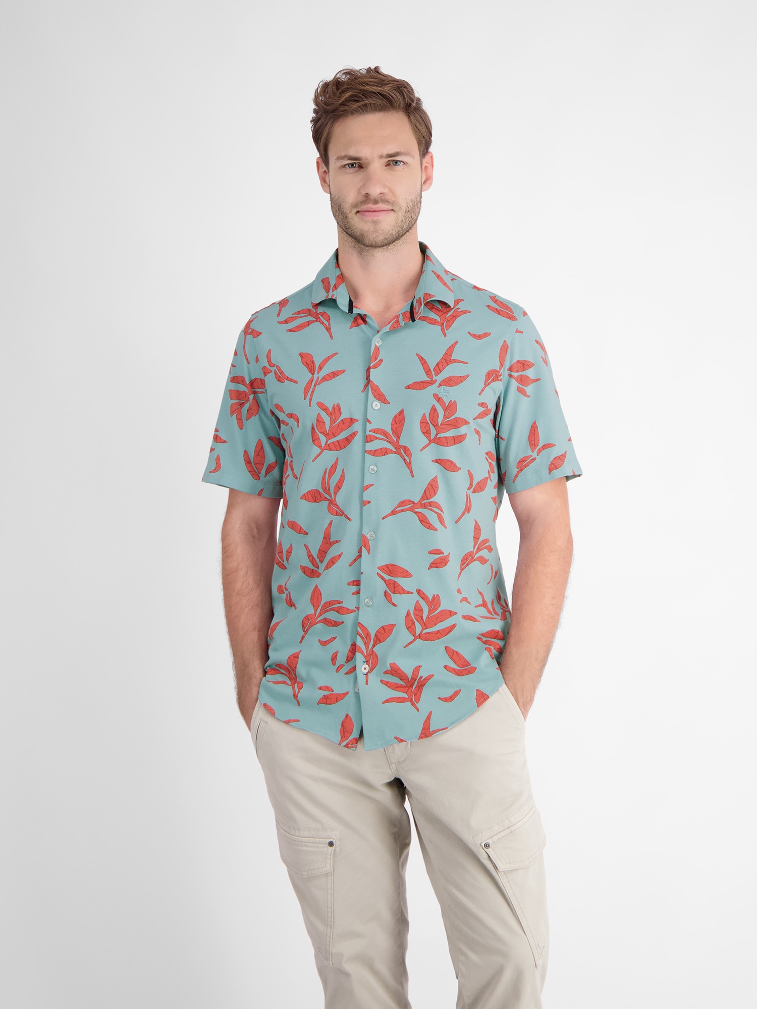 Image of LERROS Kurzarmhemd "Kurzarmhemd mit floralem Print"