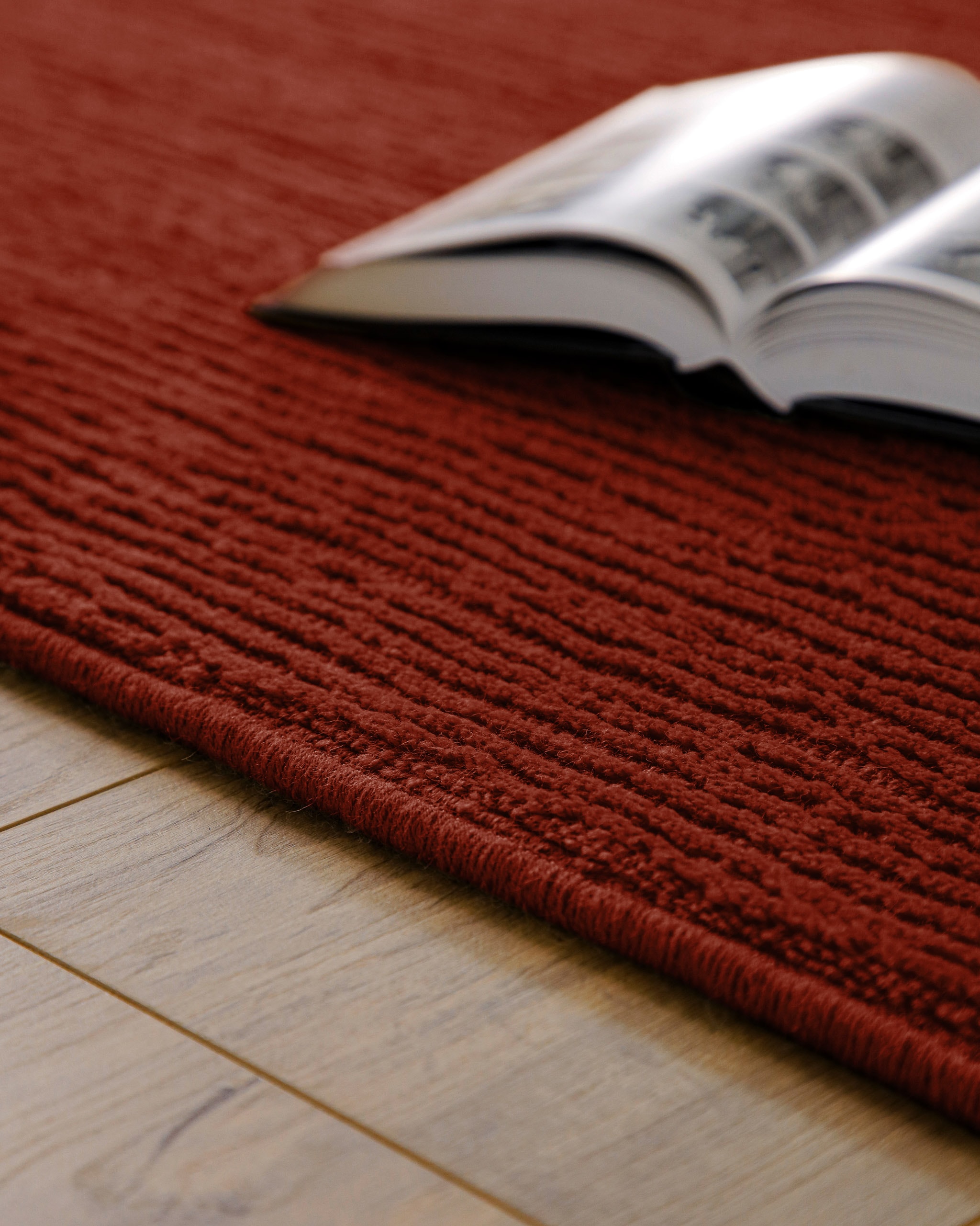 Wecon home Teppich »Castello ONE« rechteckig 7 mm Höhe Schurwolle, Kurzflor mit Hoch-Tief-Effekt, Wohnzimmer, Rautenmuster