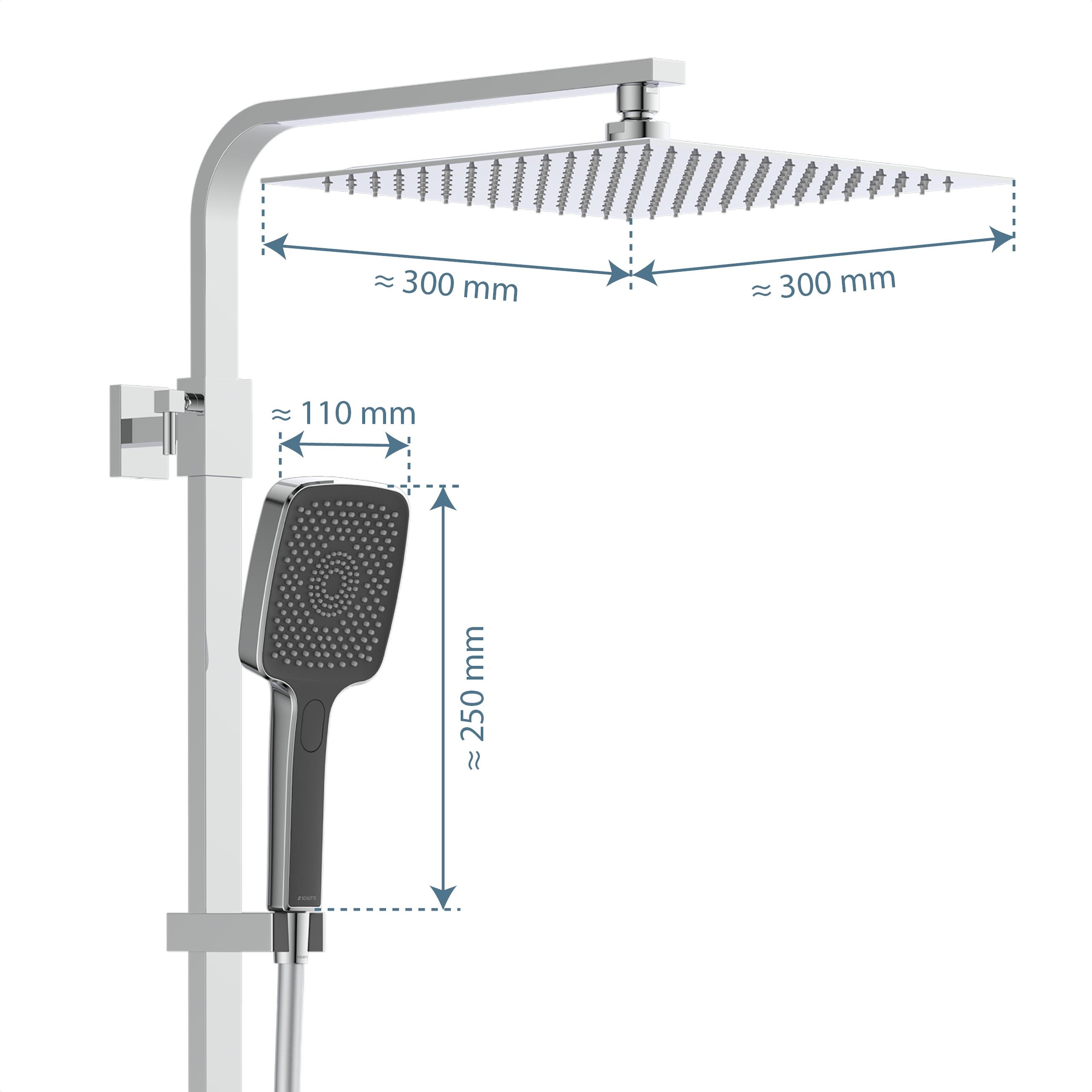 Schütte Garniture de douche »OCEAN« Sicherheitssperre, höhenverstellb., inkl. Glasablage, Antikalk
