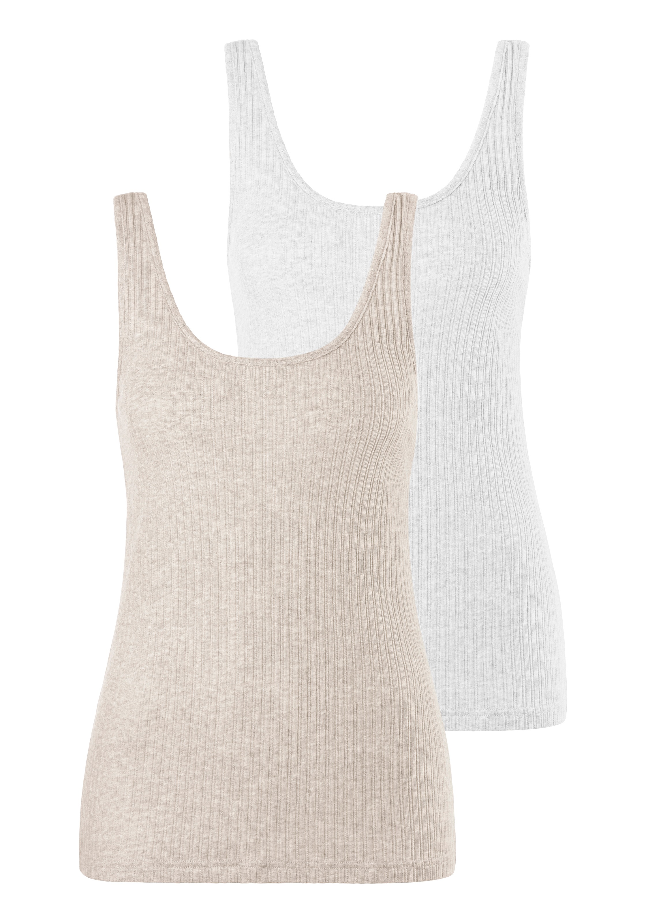 Image of LASCANA Unterhemd, (Packung, 2 St., 2er-Pack), aus modischer Ripp-Qualität bei Ackermann Versand Schweiz