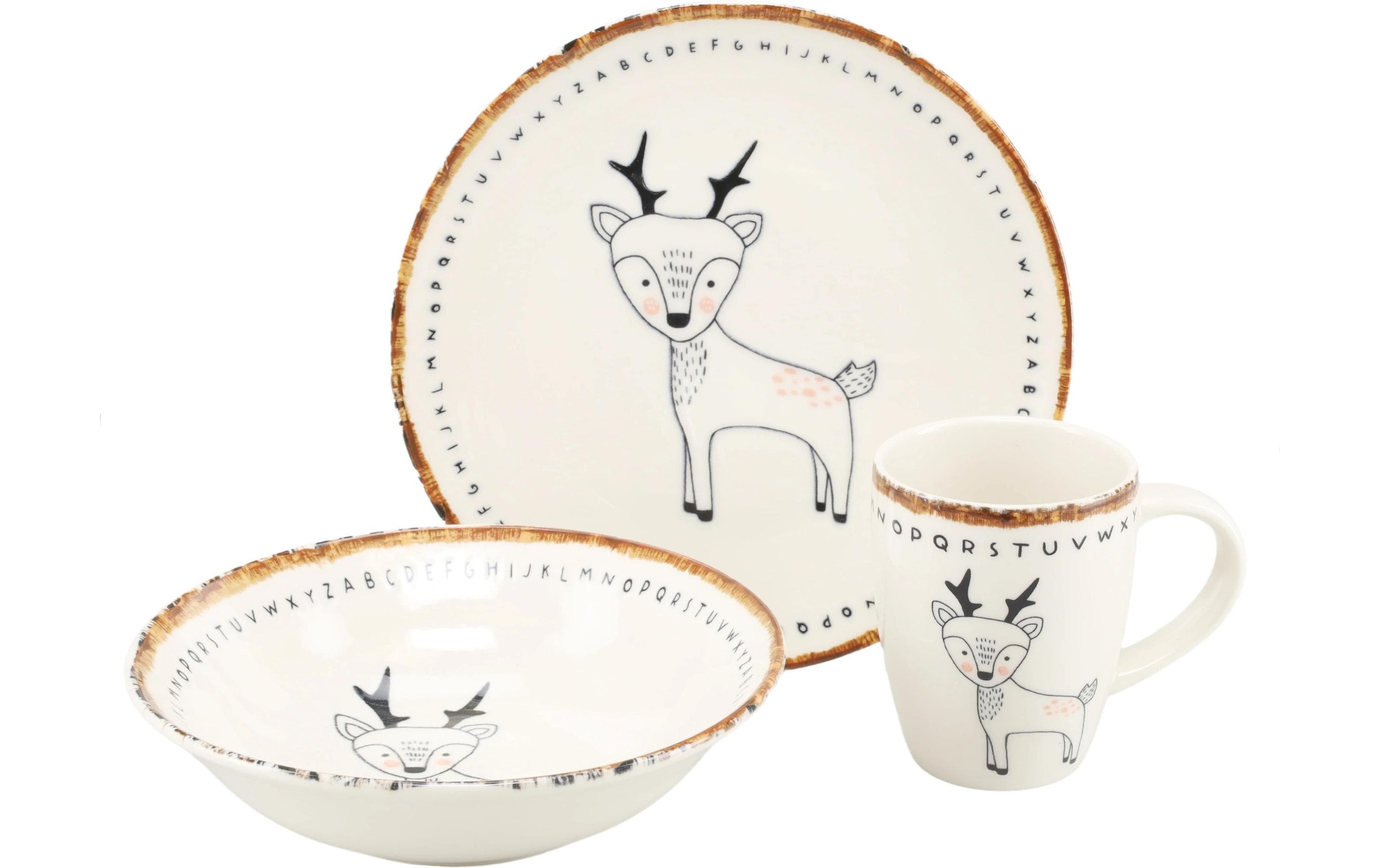 Image of CreaTable Kindergeschirr-Set "Freunde des Waldes Set Steinzeug"
