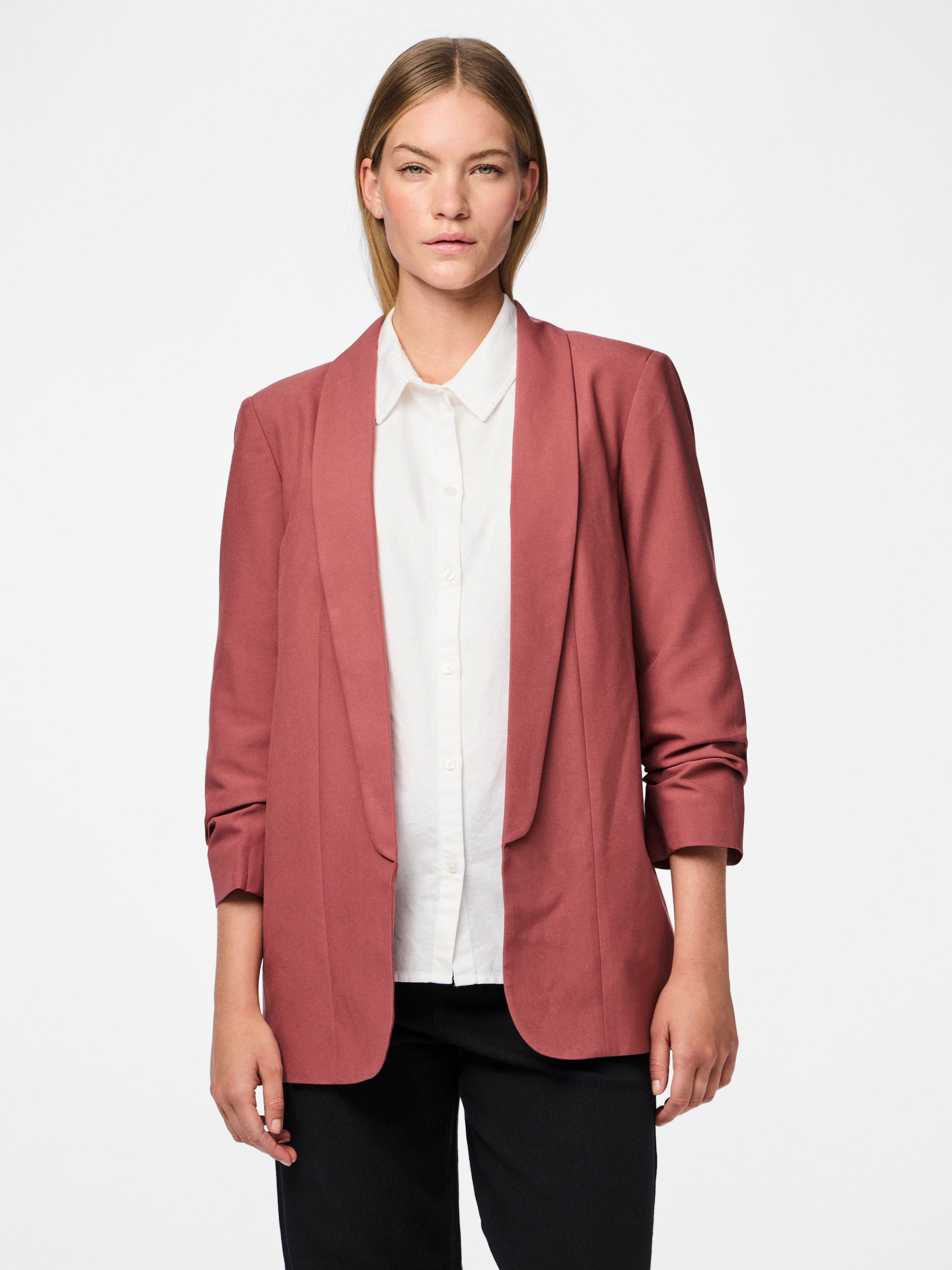 pieces Blazer chemisier »PCBOSELLA 3/4 BLAZER NOOS« mit Faltendetail am Ärmel