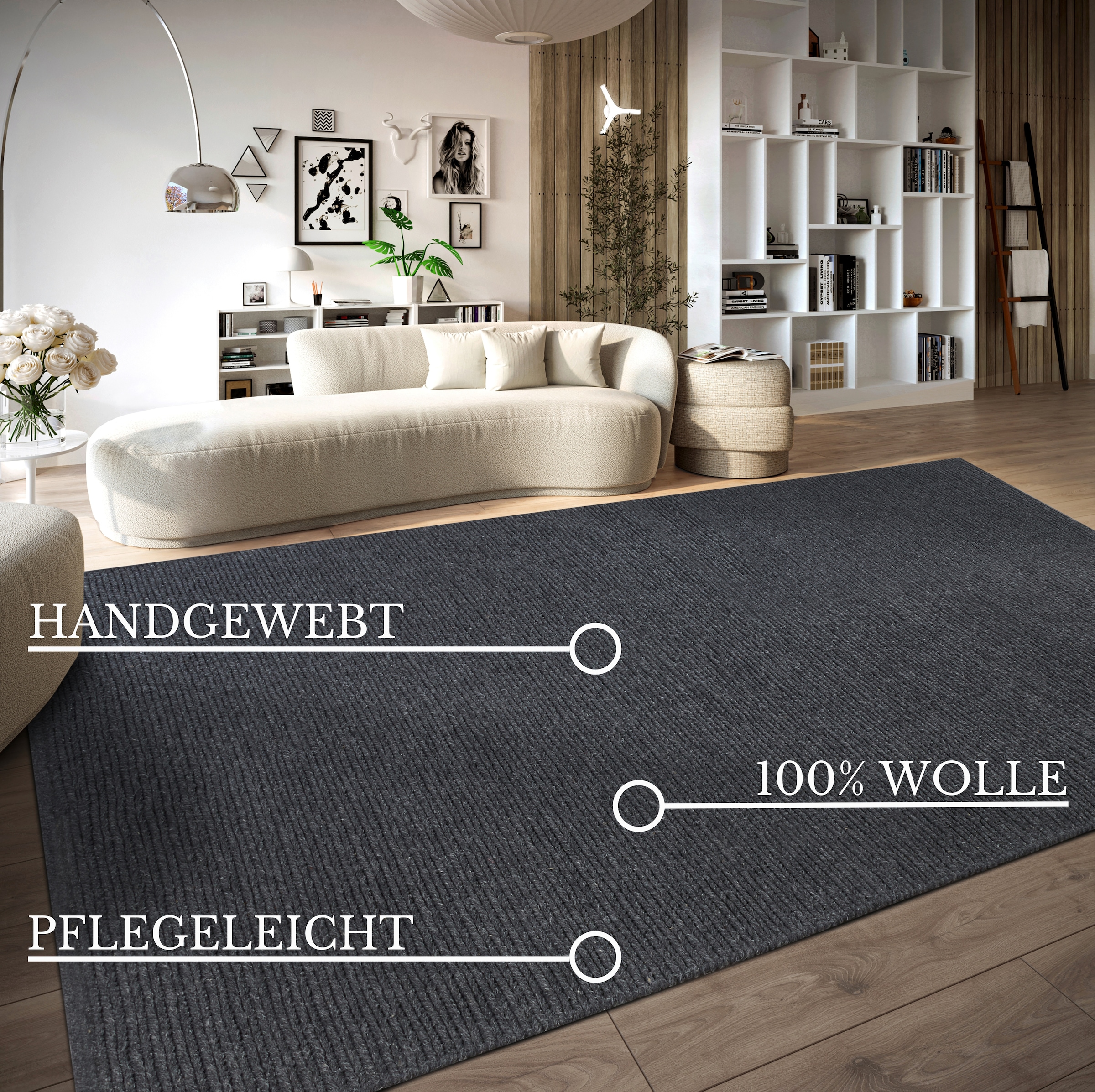 Villeroy & Boch Wollteppich »Francois«, rechteckig, 7 mm Höhe, in rund, oval, Läufer, handgewebt, Wolle, Wohnzimmer, Schlafzimmer