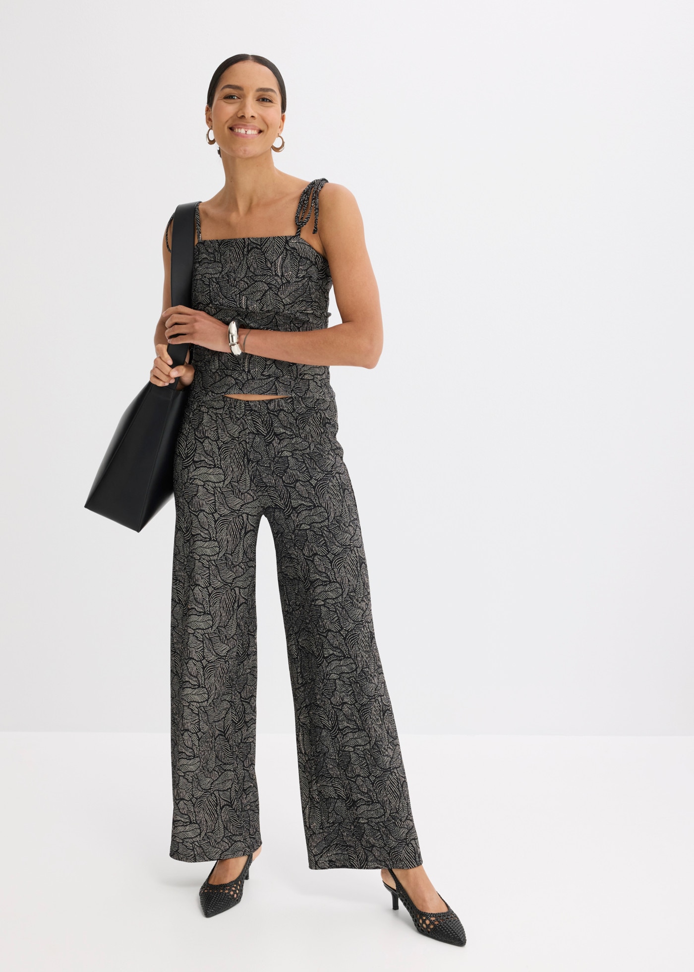 bonprix Pantalon en jersey  avec imprimé accrocheur, coupe regular fit, matière élastique