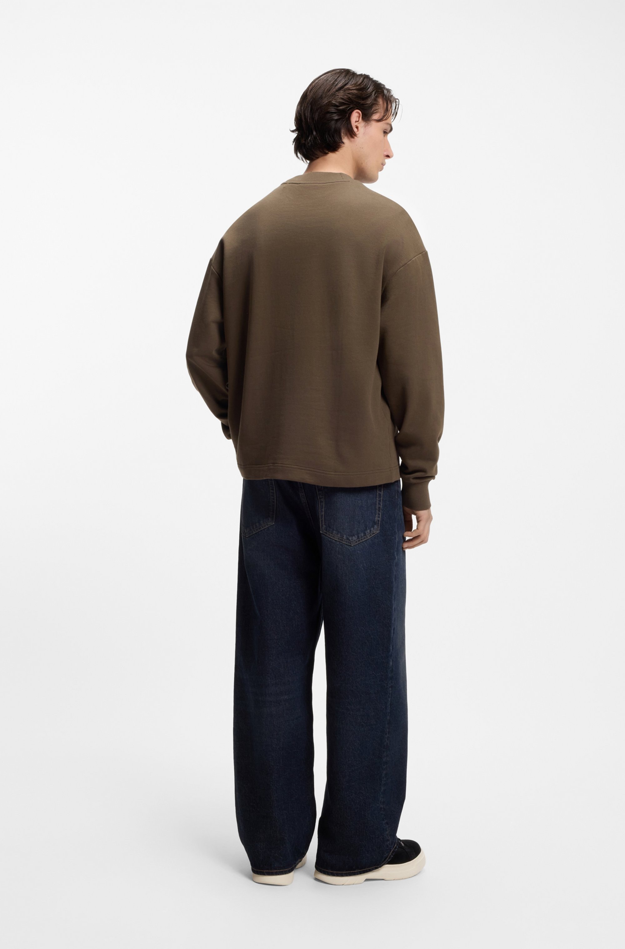 HUGO Sweat-shirt »Nedro«, Encolure ronde, coupe régulière, patch logo
