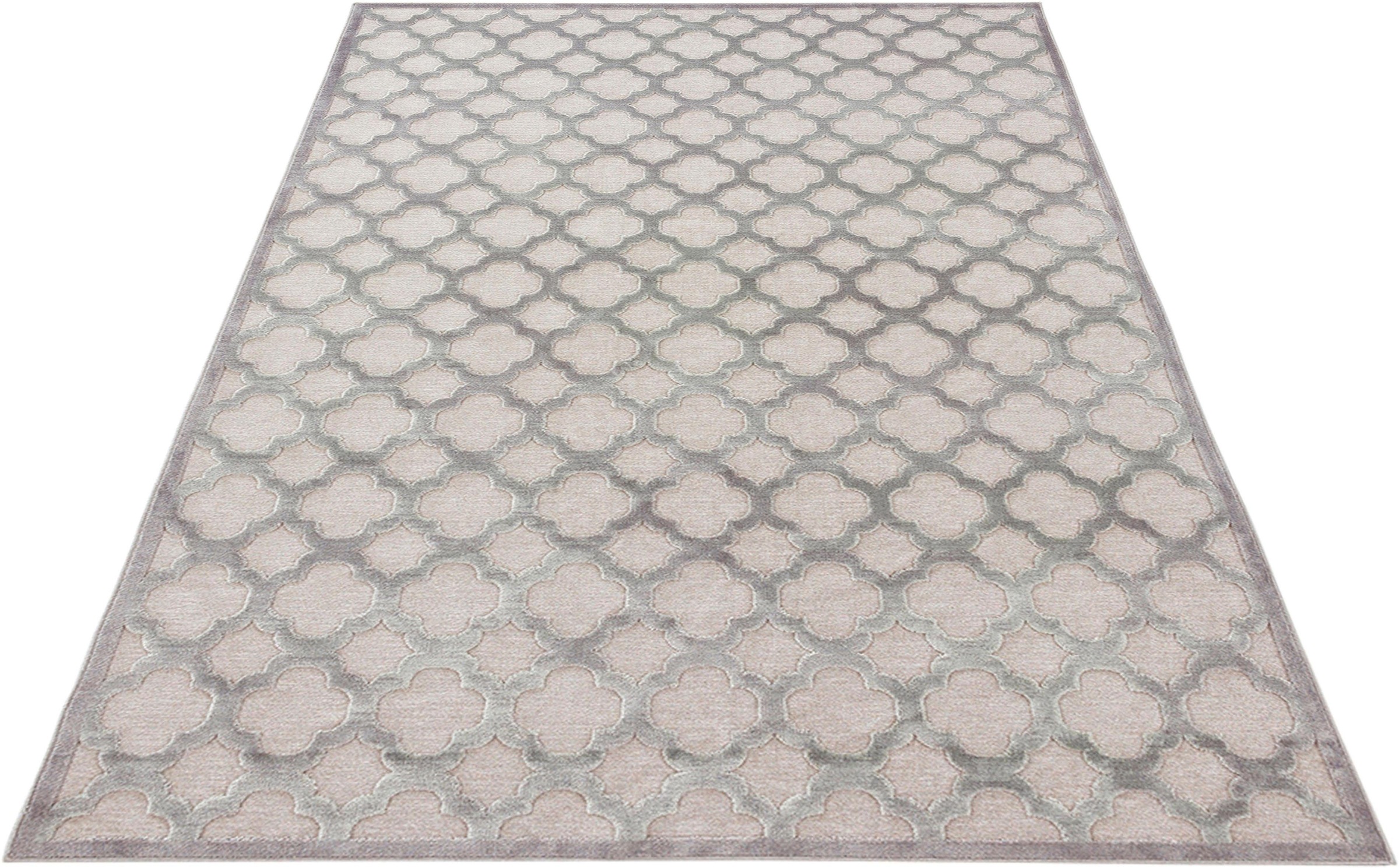 Image of MINT RUGS Teppich »Bryon«, rechteckig, 4 mm Höhe, Viskose Glanz, Hoch-Tief Struktur, Wohnzimmer, Schlafzimmer, Robust, Pflegeleicht, Relief Optik bei Ackermann Versand Schweiz