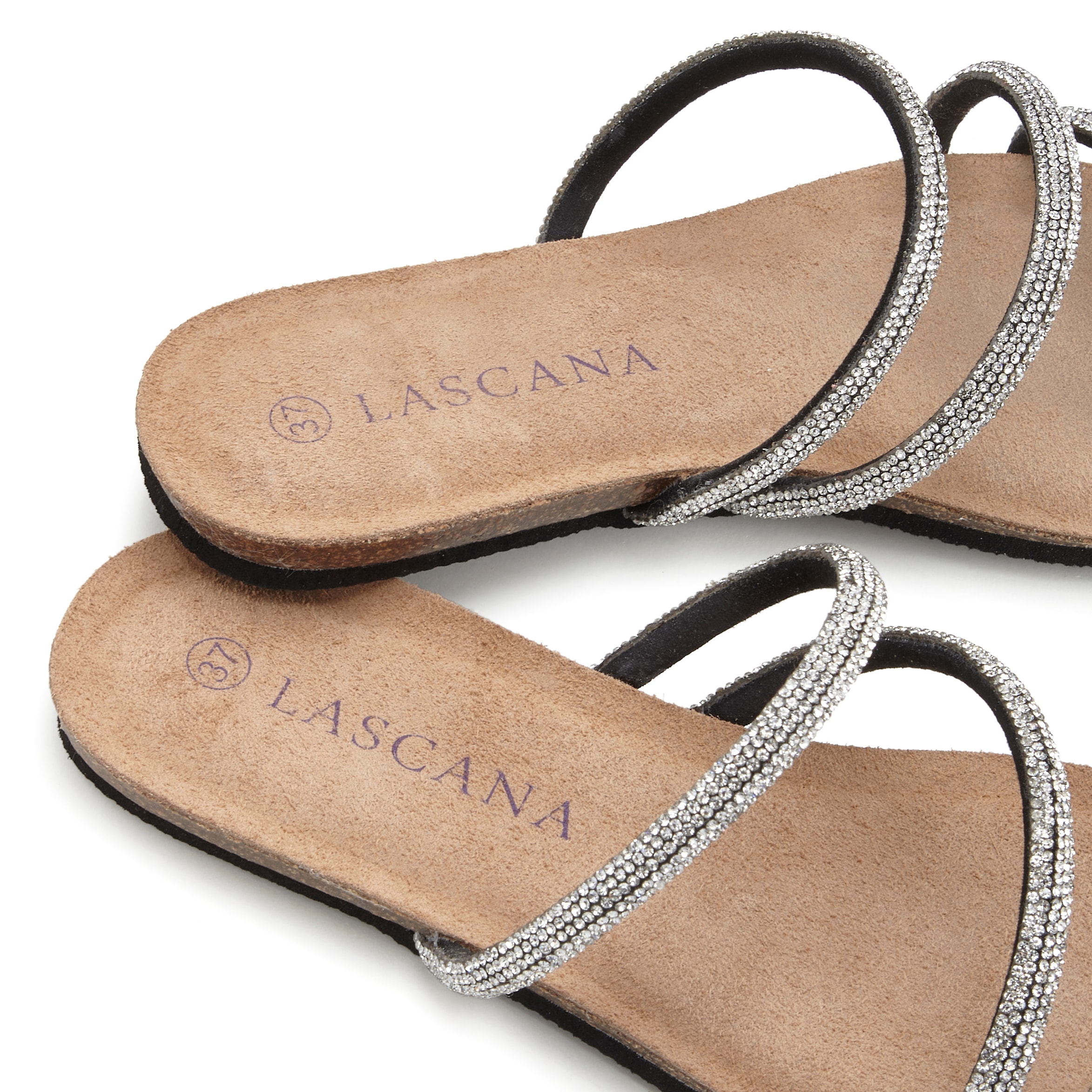 LASCANA Pantolette, Sandale, Mule, offener Schuh, hochwertiges Korkfussbett