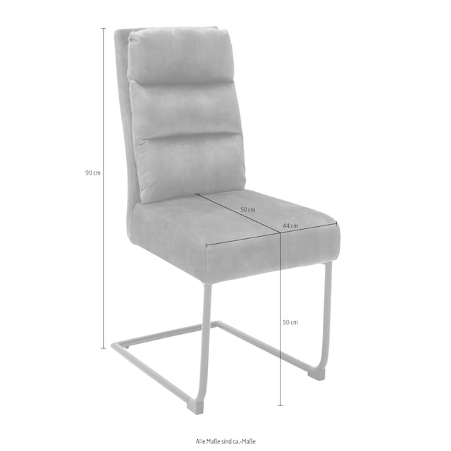 MCA furniture Freischwinger »Lampang«, (Set), 2 St., 2er Set, Stuhl mit  Stoffbezug im Vintagelook, belastbar bis 120 kg maintenant