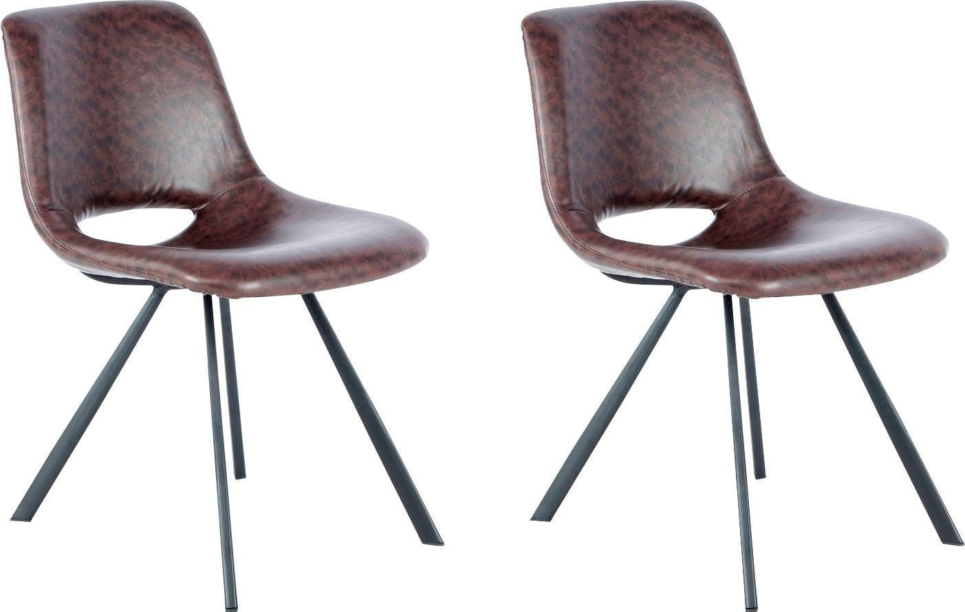 Kayoom Stuhl »Josephine 325 2er-Set, zeitloses Design, mit geometrischer Aussparung«, (Set), 2 St., pflegeleicht, schlicht, weiche Polsterung für angenehmes Sitzgefühl