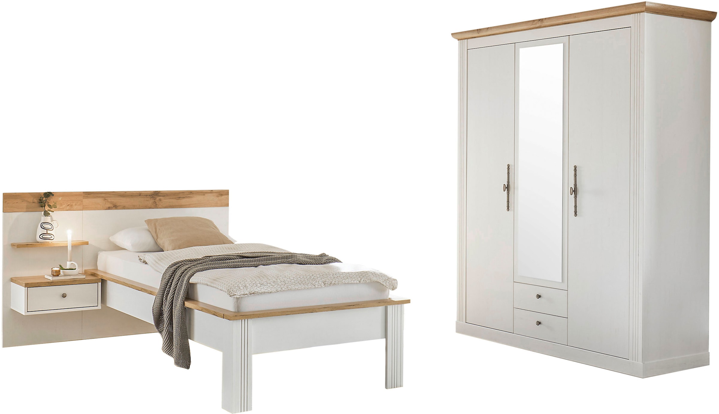 Schlafzimmer-Set »Westminster«, beinhaltet 1 Bett, Kleiderschrank 3-türig und 1...
