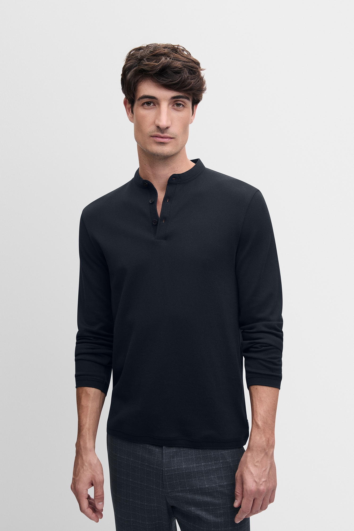 Image of Cinque Langarmshirt "CIBADO" Stehkragen, Slim Fit, reine Baumwolle