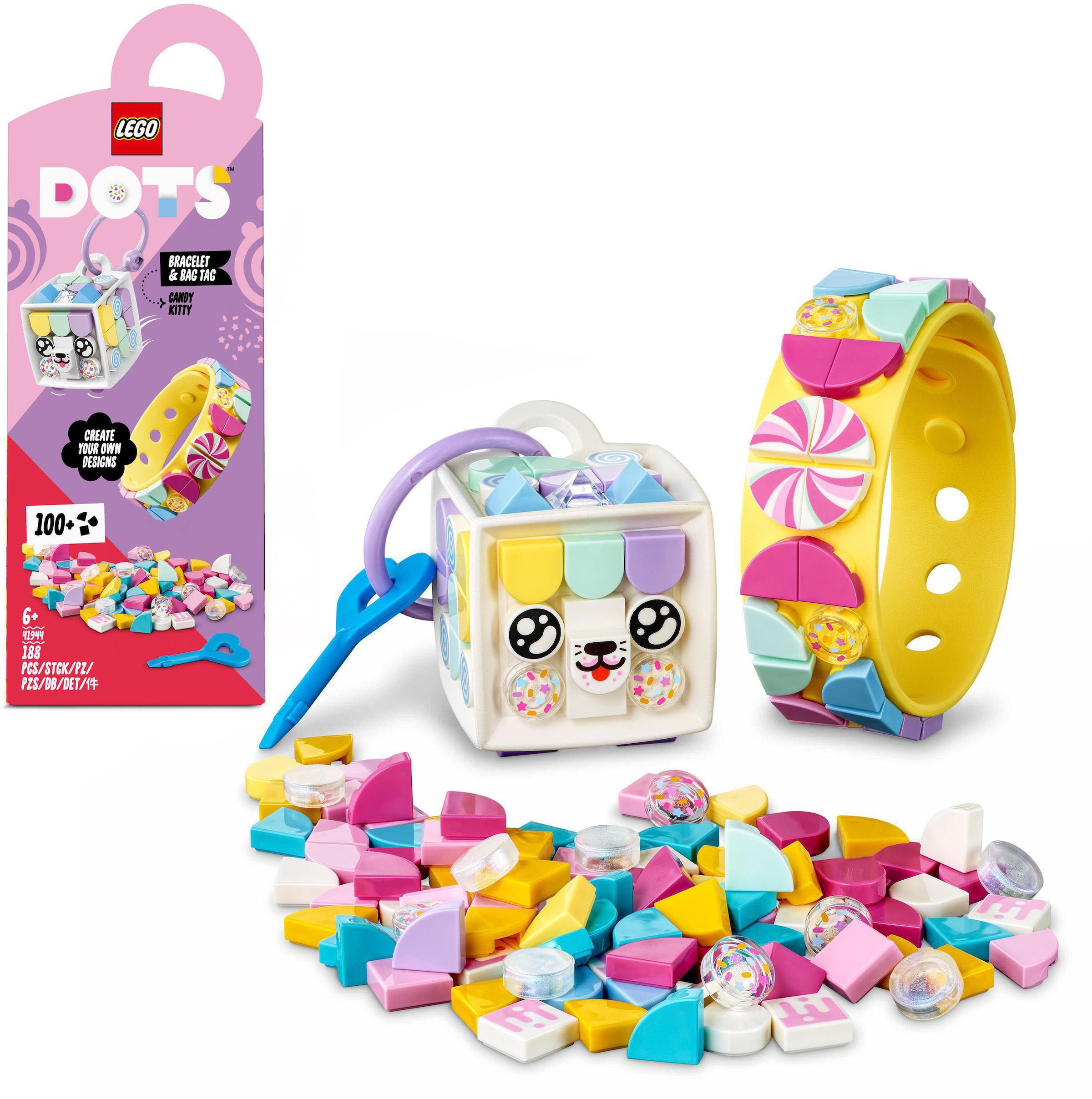 Image of LEGO® Konstruktionsspielsteine »Candy Kitty Armband & Taschenanhänger (41944), LEGO® DOTS«, (188 St.) bei Ackermann Versand Schweiz