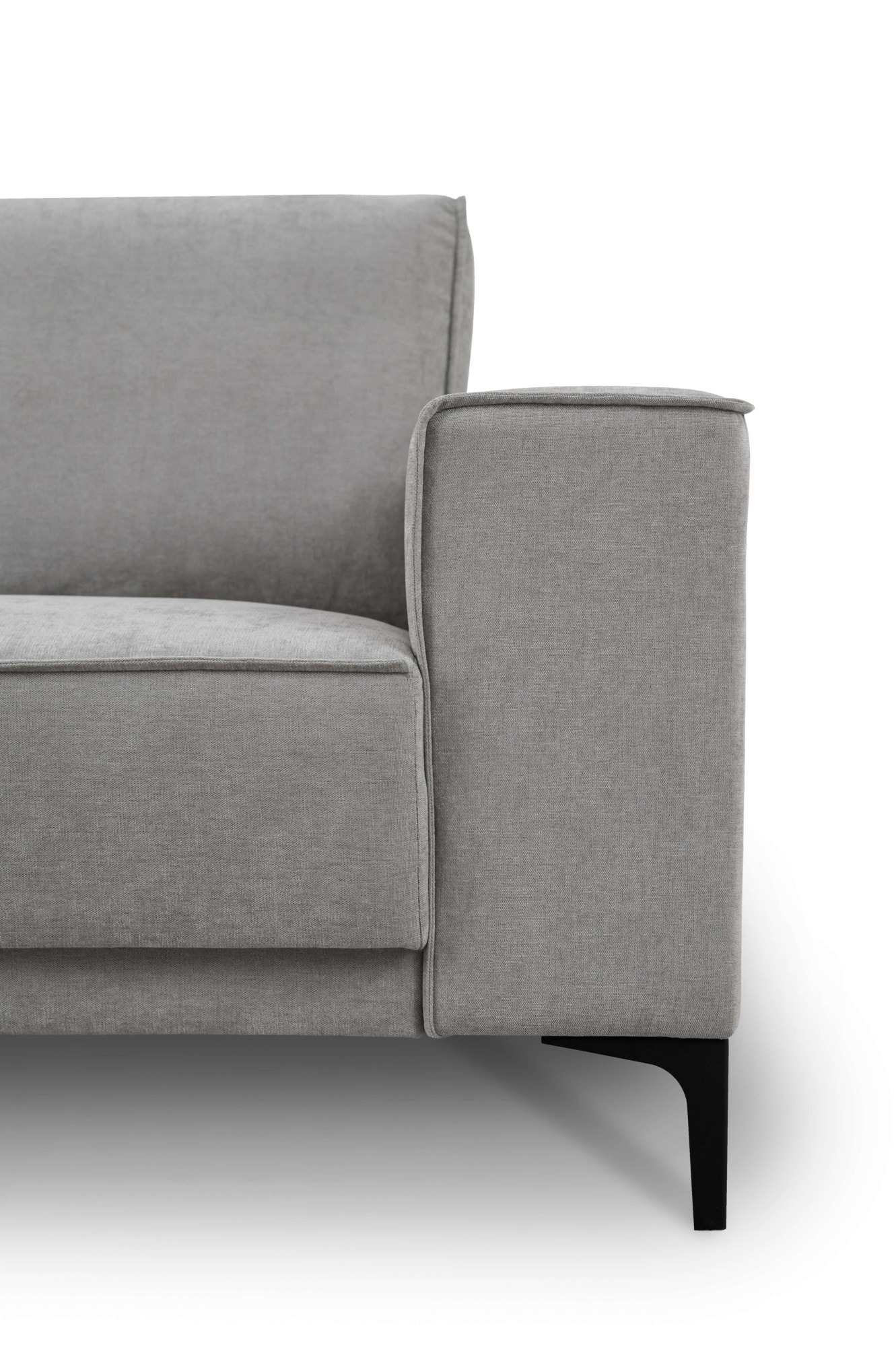 Places of Style Wohnlandschaft »XXL Sofa Oland, Struktur, Flachgewebe, Luxus-Microfaser, Boucle«, U-Form, 342 cm, Wellenunterfederung, Skandi-Design, Metallfüsse