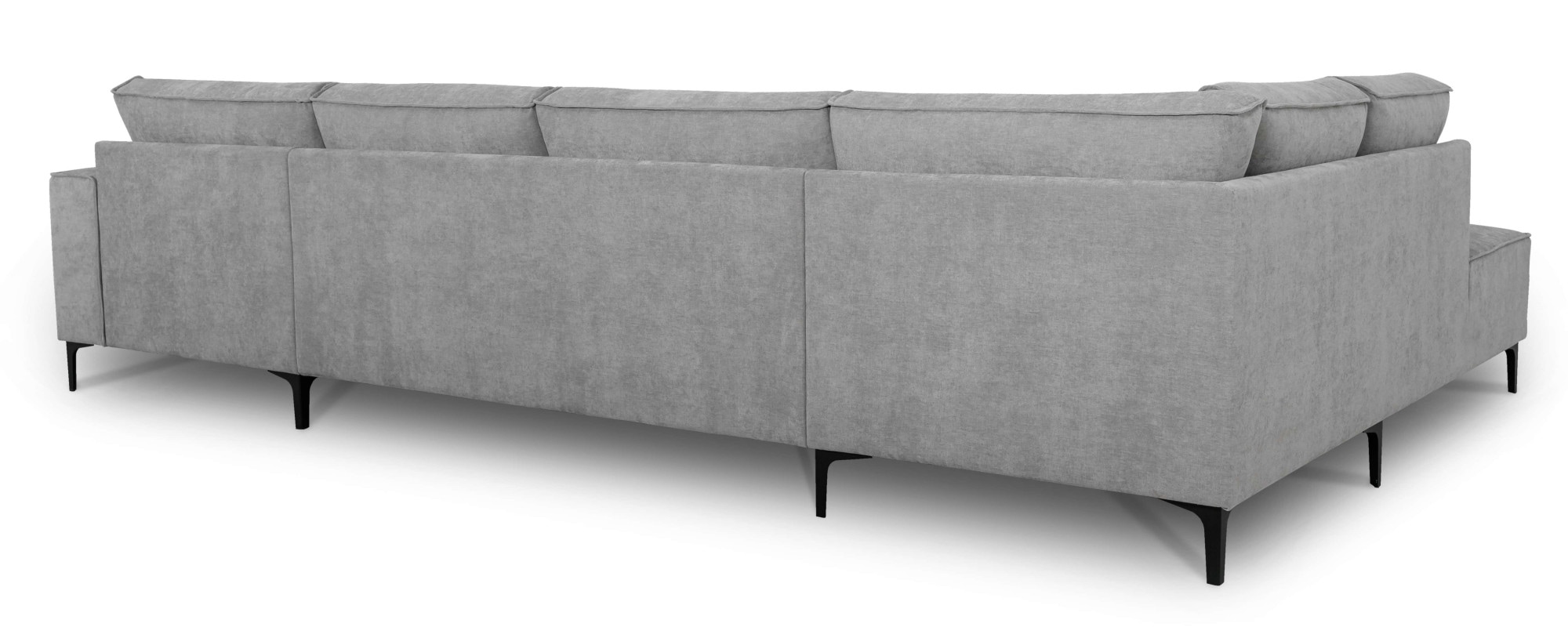 PLACES OF STYLE Wohnlandschaft »XXL Sofa Oland, Struktur, Flachgewebe, Luxus-Microfaser, Boucle« U-Form, 345 cm, Wellenunterfederung, Skandi-Design, Metallfüsse