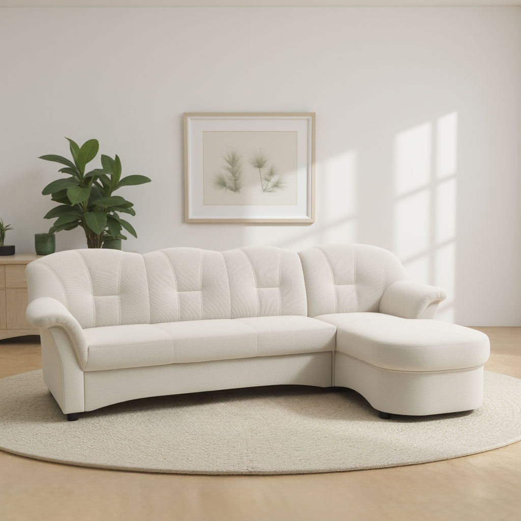DOMO collection Ecksofa »Flores Schlafsofa, B/T/H: 233/142/86 cm, L-Form«, wahlweise mit Bettfunktion, wahlweise mit Federkern, auch in Leder