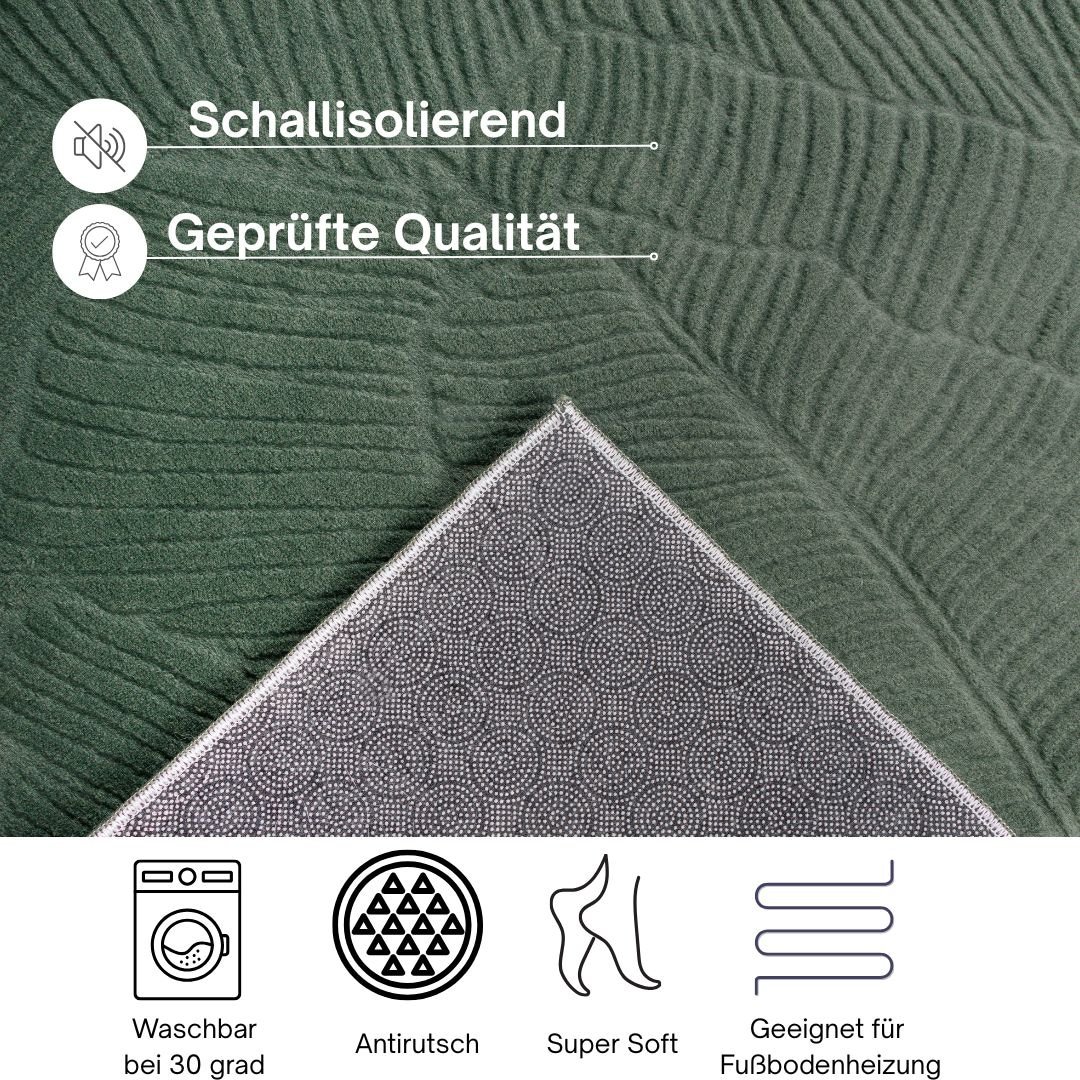 GOODproduct Teppich »Sveaa« rechteckig 8 mm Höhe mit Anti-Rutsch-Rücken und 3D-Optik