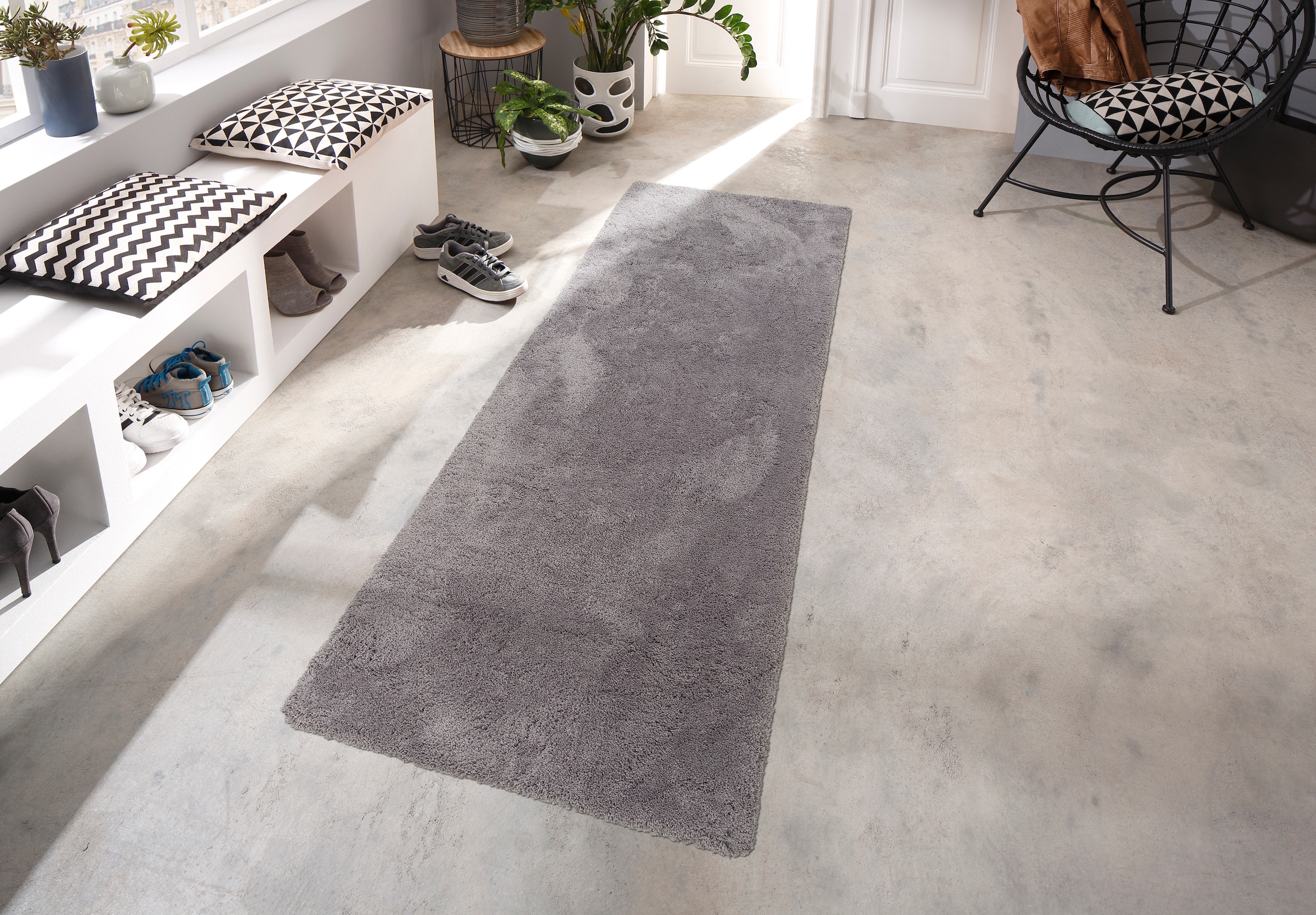 my home Hochflor-Läufer »Desner«, rechteckig, 38 mm Höhe, besonders weich und flauschig durch Microfaser, fussbodenheizungsgeeignet, Teppichläufer, Brücke, ideale Teppiche für Wohnzimmer, Schlafzimmer, Esszimmer, Flur & Diele