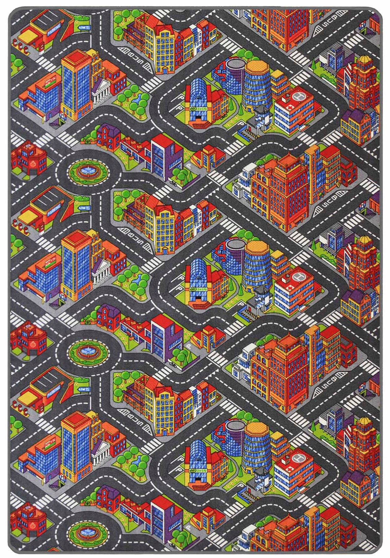 Primaflor-Ideen in Textil Kinderteppich »BIG CITY«, rechteckig, 5 mm Höhe, Strassen-Spiel-Teppich, Strassenbreite ca. 9 cm, Kinderzimmer