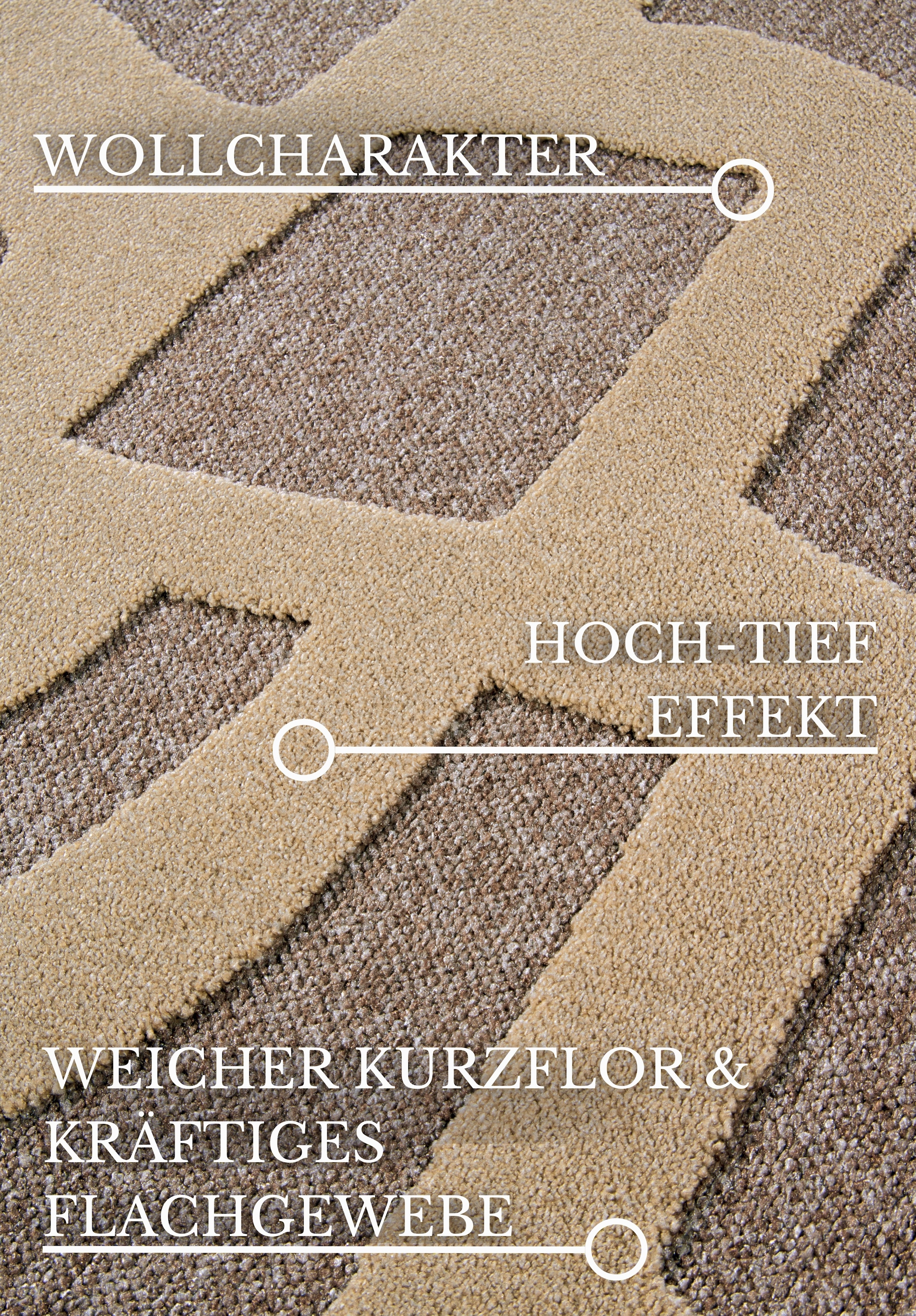 Villeroy & Boch Teppich »Therese«, rechteckig, 5,5 mm Höhe, Wohnzimmer, Schlafzimmer, Modern, Hoch-Tief Effekt, Flur