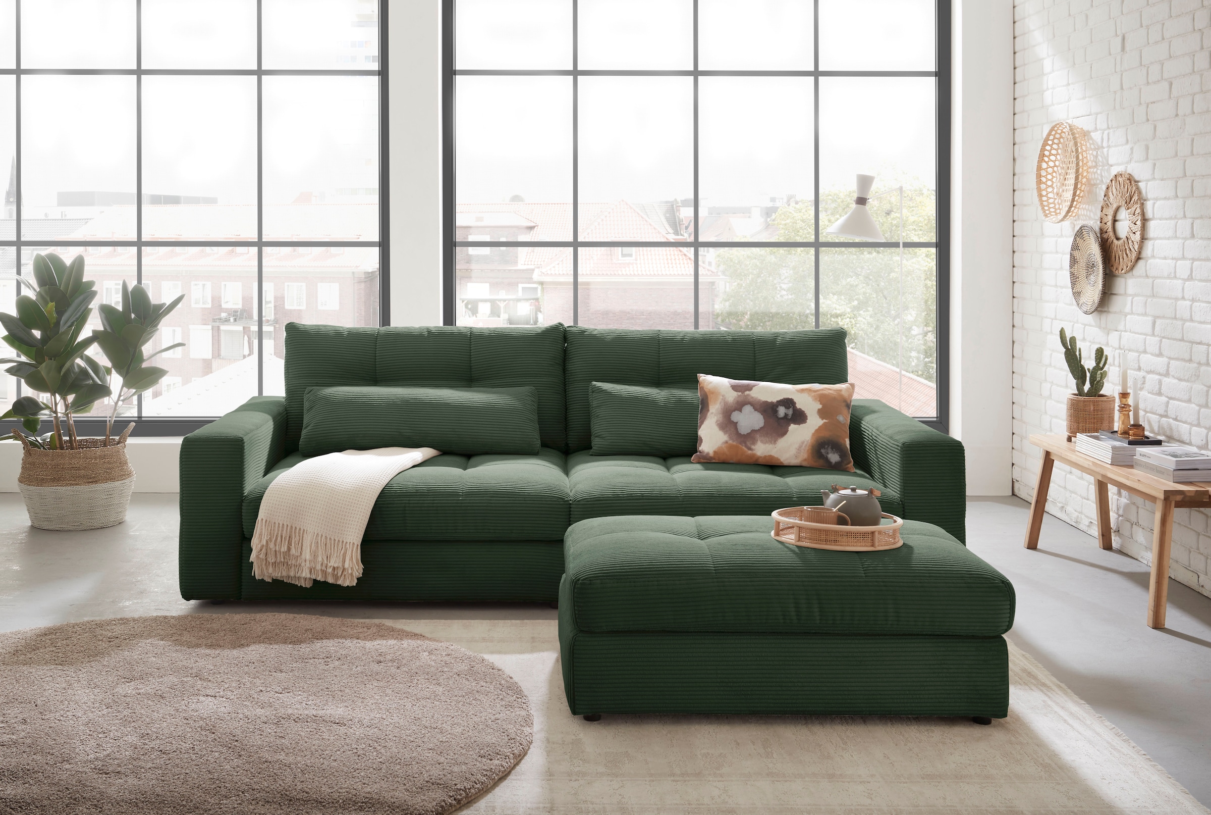 ED EXCITING DESIGN Hocker »Jasper im aktuellen Cord Bezug, B/T 110/70cm«