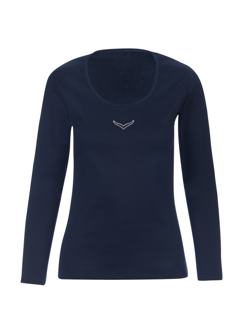 Trigema Longsleeve »TRIGEMA Langarmshirt mit Kristallsteinen«, (1 tlg.)