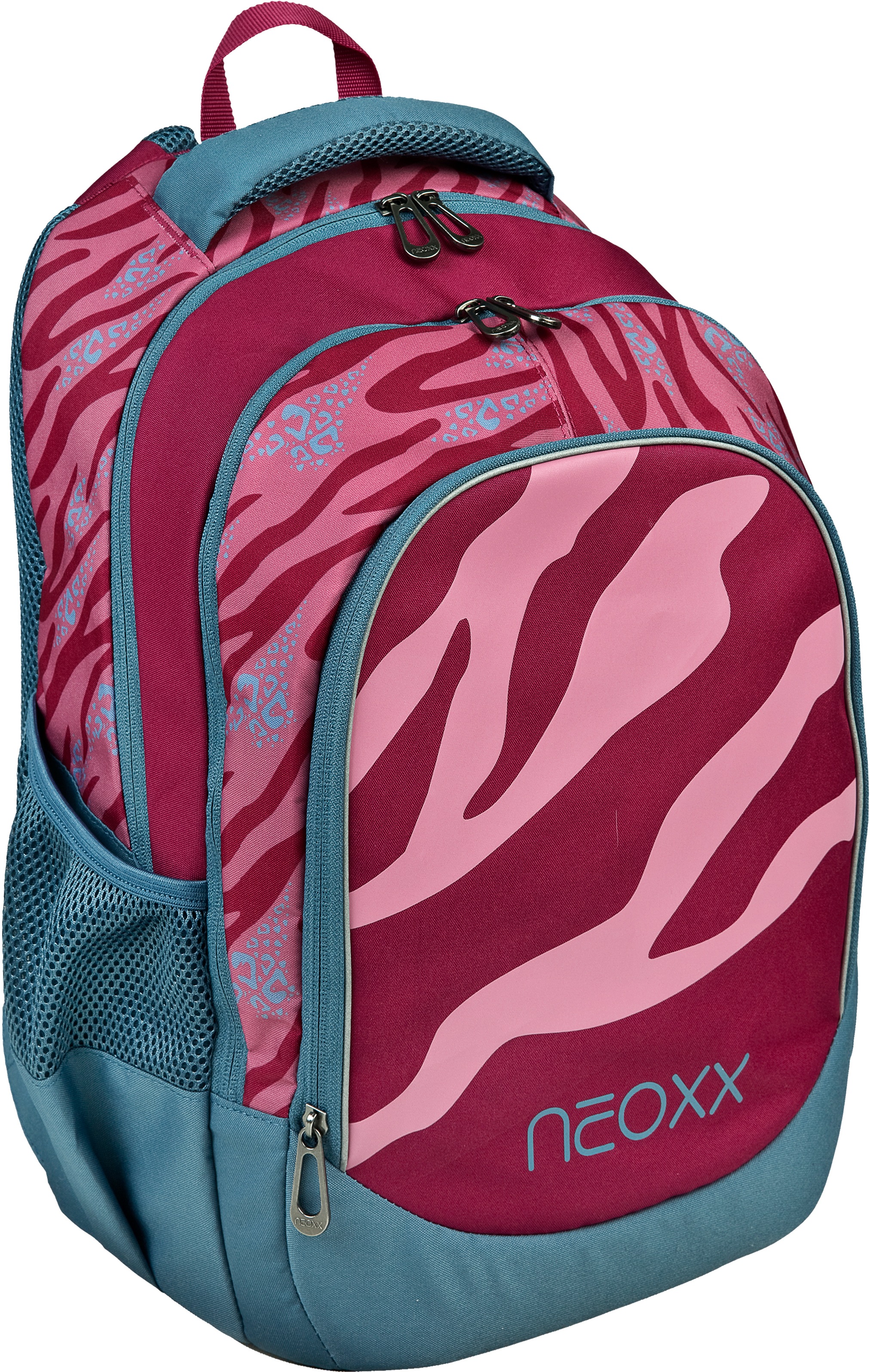 Image of neoxx Schulrucksack »Fly, Berry Vibes«, Reflektionsnaht-Floureszierende Flächen, aus recycelten PET-Flaschen bei Ackermann Versand Schweiz