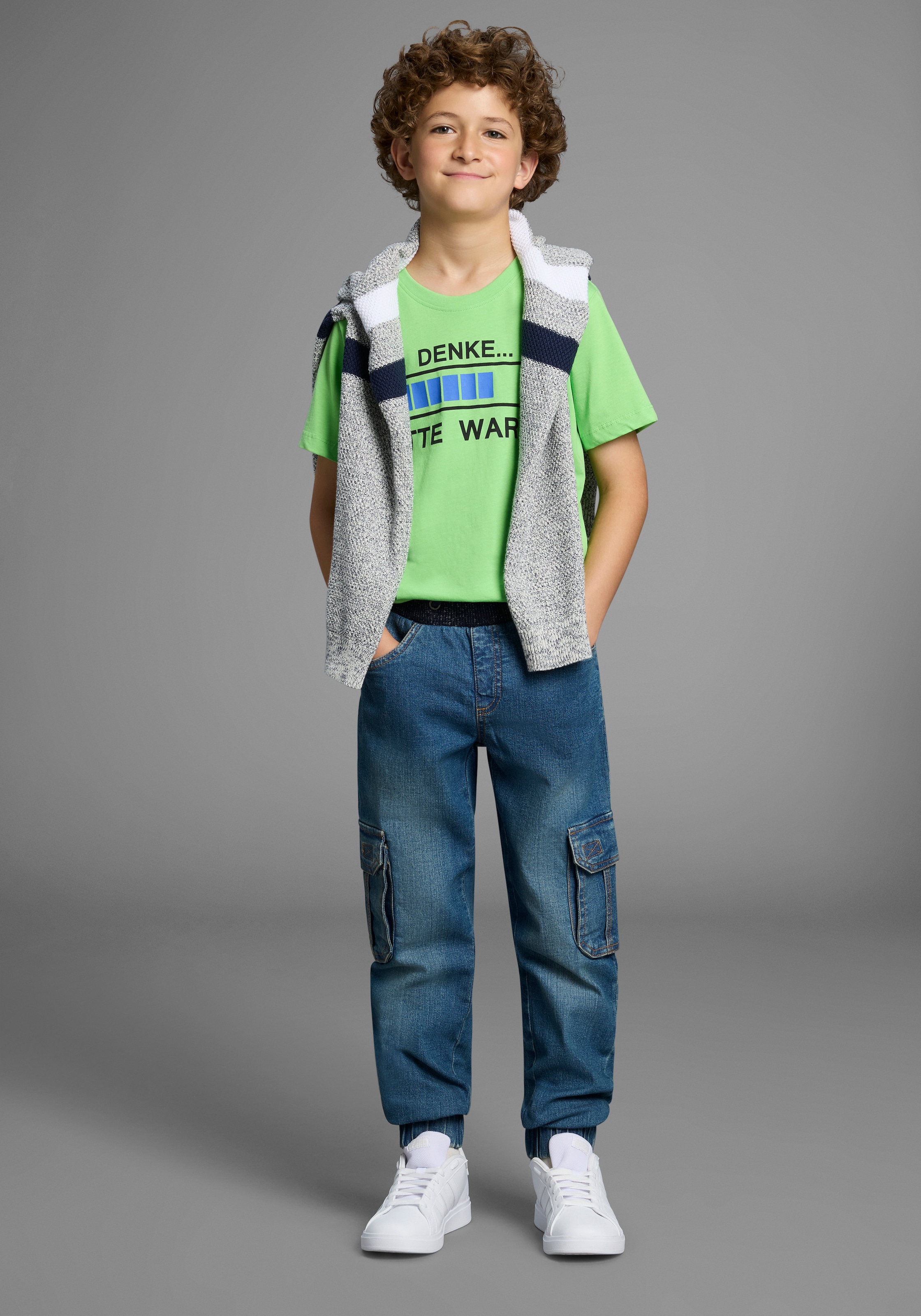 Arizona Cargojeans », Stretch-Jeans für Jungen«, gerades Bein, mit Bindeband und Gummizug, normale Taille