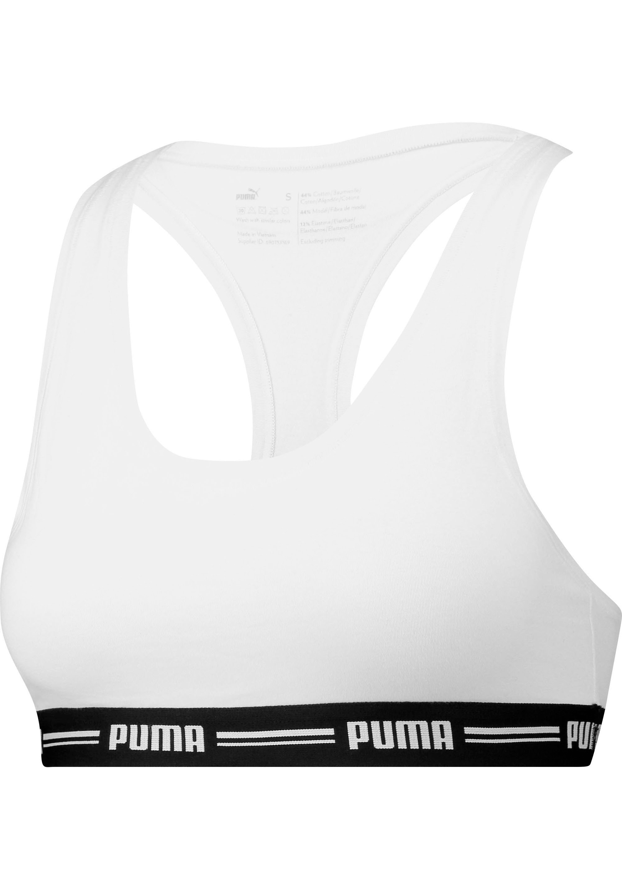 PUMA Sport-Bustier »PUMA WOMEN RACER BACK TOP 1P HANG«, mit markantem Logobund