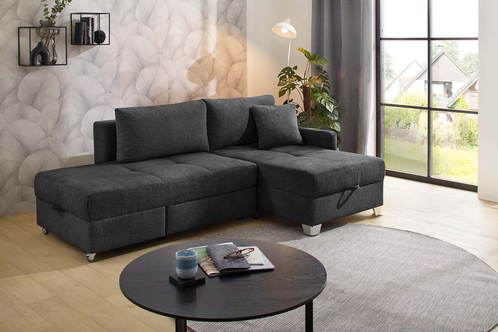 Image of Jockenhöfer Gruppe Ecksofa "Lemberg L-Form, B: 232 cm, Dreh-Schwenk-Ottomane" mit Schlaffunktion, Bettkasten & Zierkissen, wandelbar zum Big-Sofa